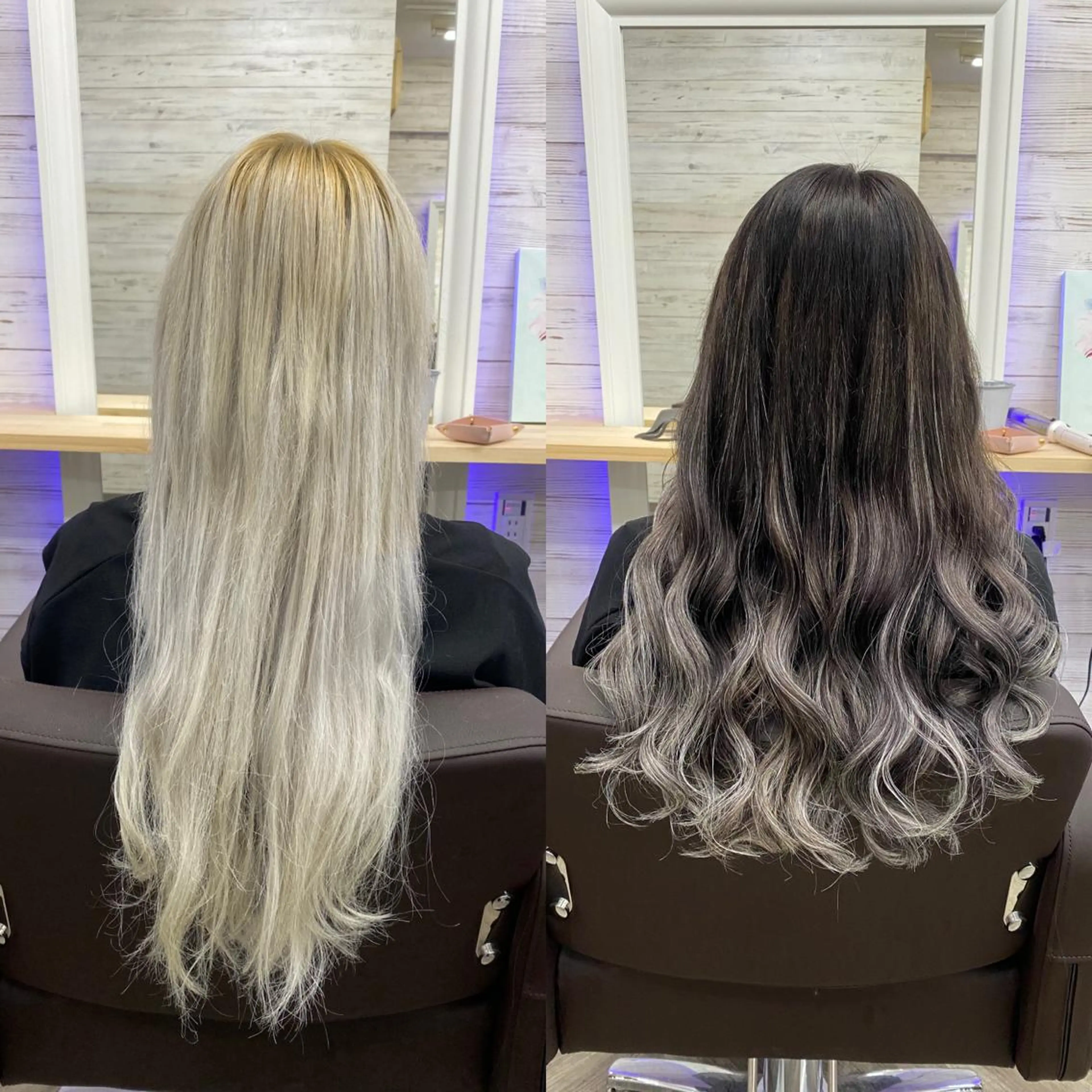 セミロング カラー ヘアアレンジ ショートボブ 編み込みエクステ シールエクステ セミロングパーマ バレイヤージュ LAVENDIA Azabu所属・LAVENDIA 初音のヘアスタイル