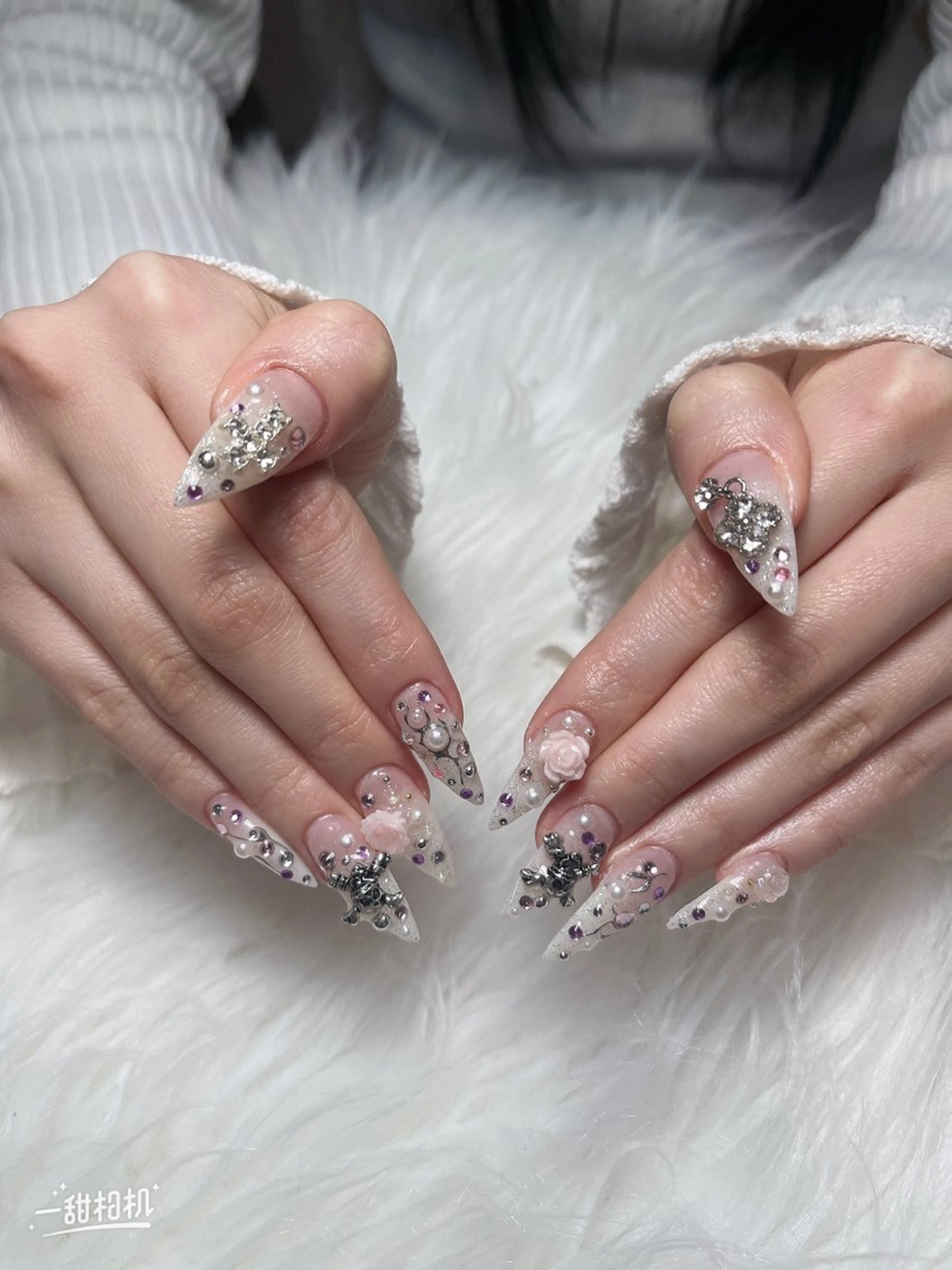 ネイル 長さ出し フレンチネイル グラデーション 卒業式 マグネットネイル ハンドネイル MIHANA ZENのネイルデザイン