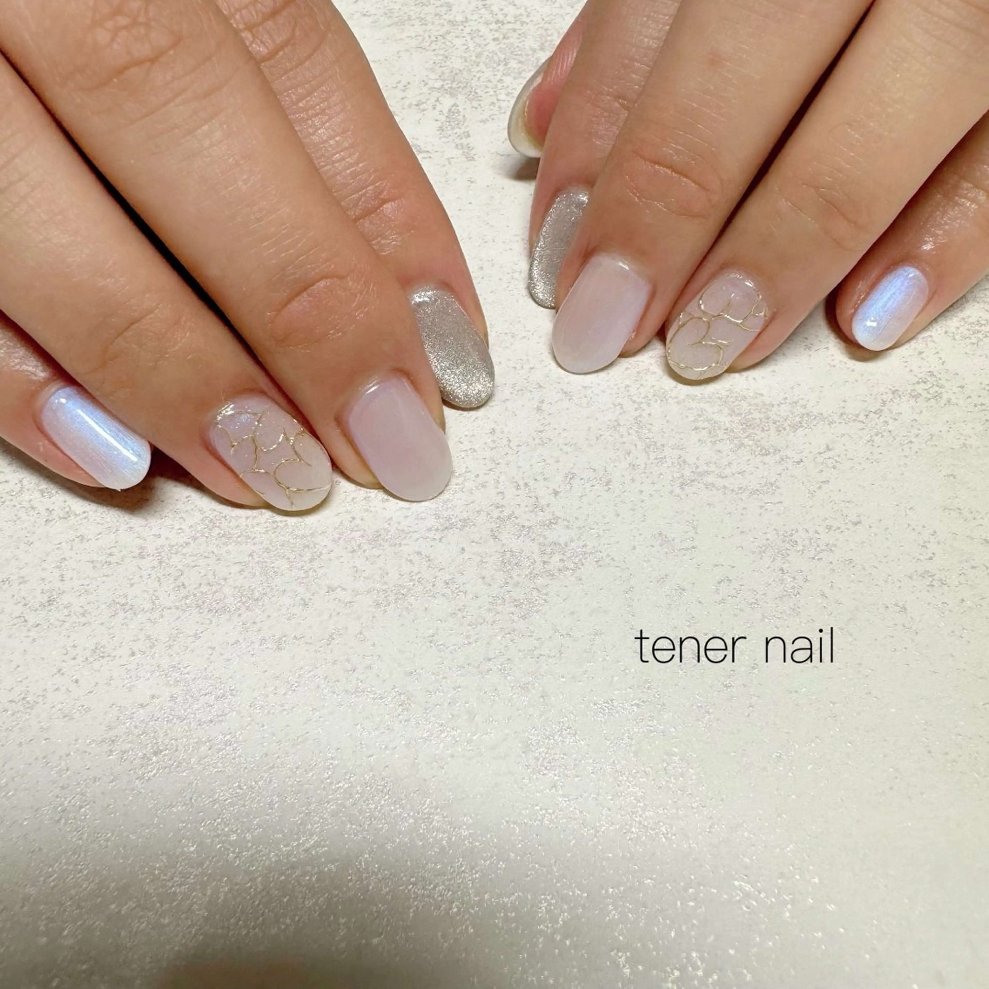 ネイル ハート ミラーネイル ハンドネイル tener  nail  テネルネイル所属・テネルネイル tener nailのネイルデザイン