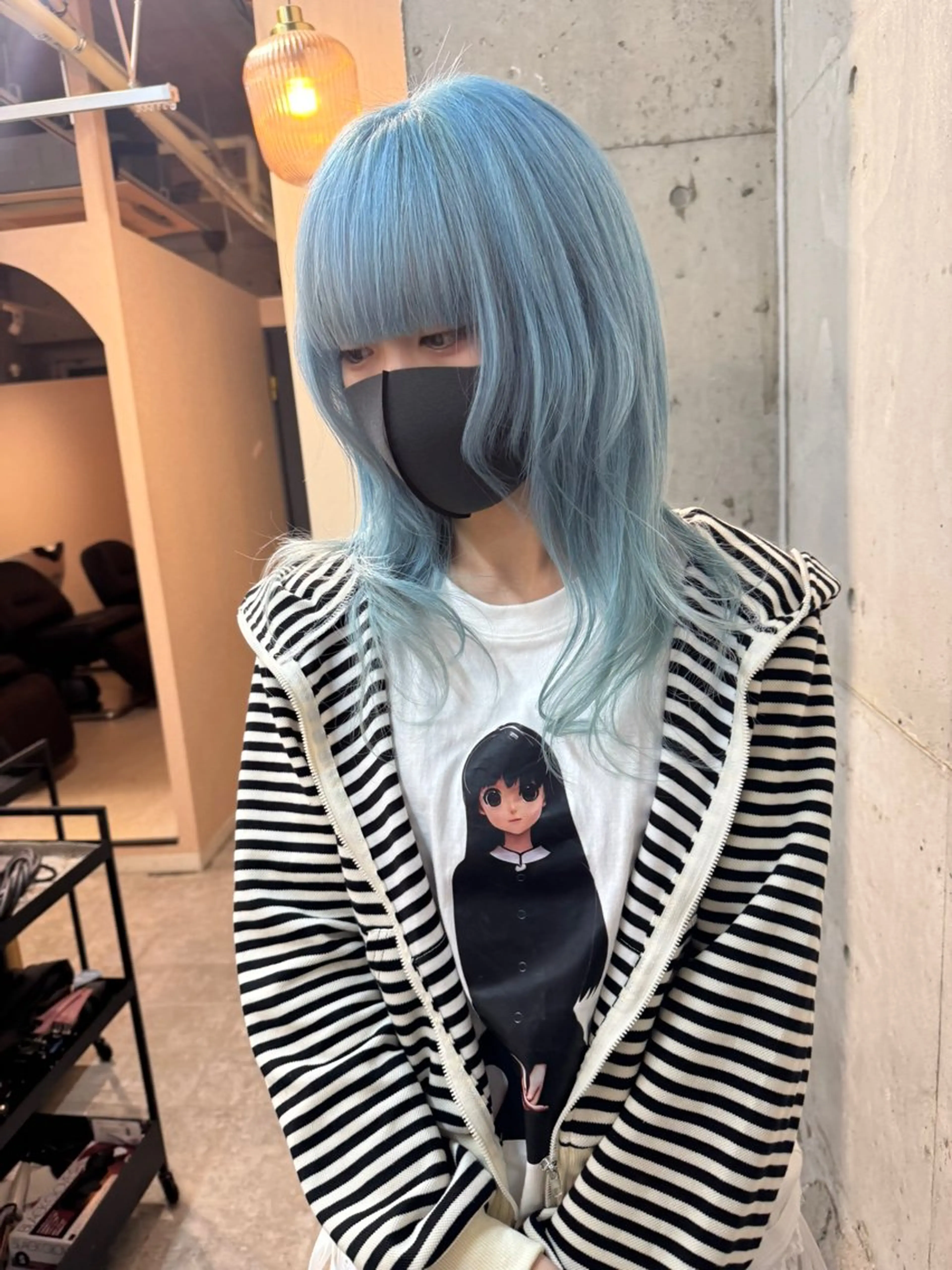 セミロング カラー バレイヤージュ ブリーチ ケアブリーチ 透明感カラー ダブルカラー ヘアカラー トリートメント lani 天神大名/ブリーチのヘアスタイル