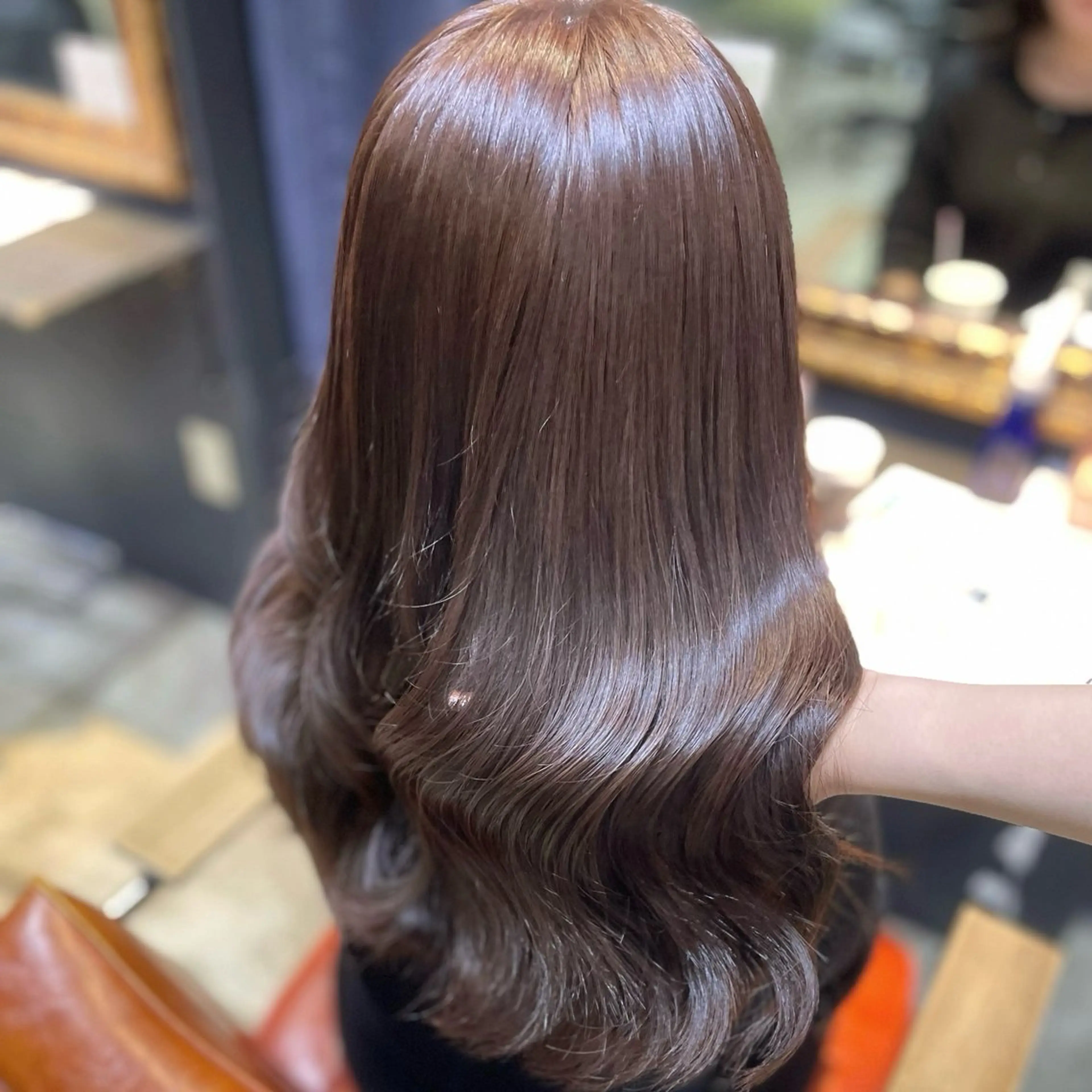 セミロング ラベンダーブラウン 顔まわり🎀ピンク 💖ゆうなのヘアスタイル