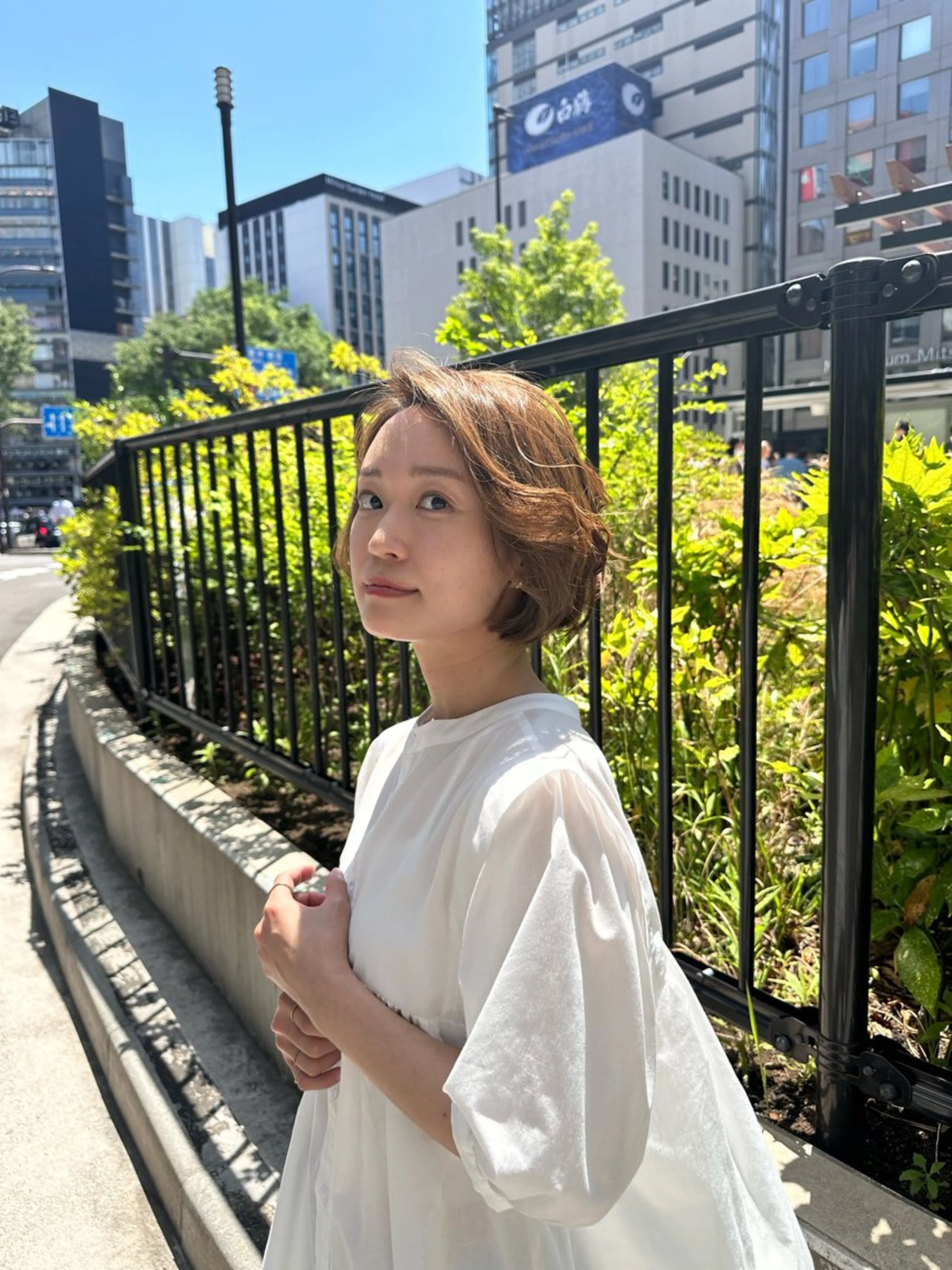 ショート ハイライト 髪質改善 小顔カット Endearing 銀座/レイヤーカットのヘアスタイル