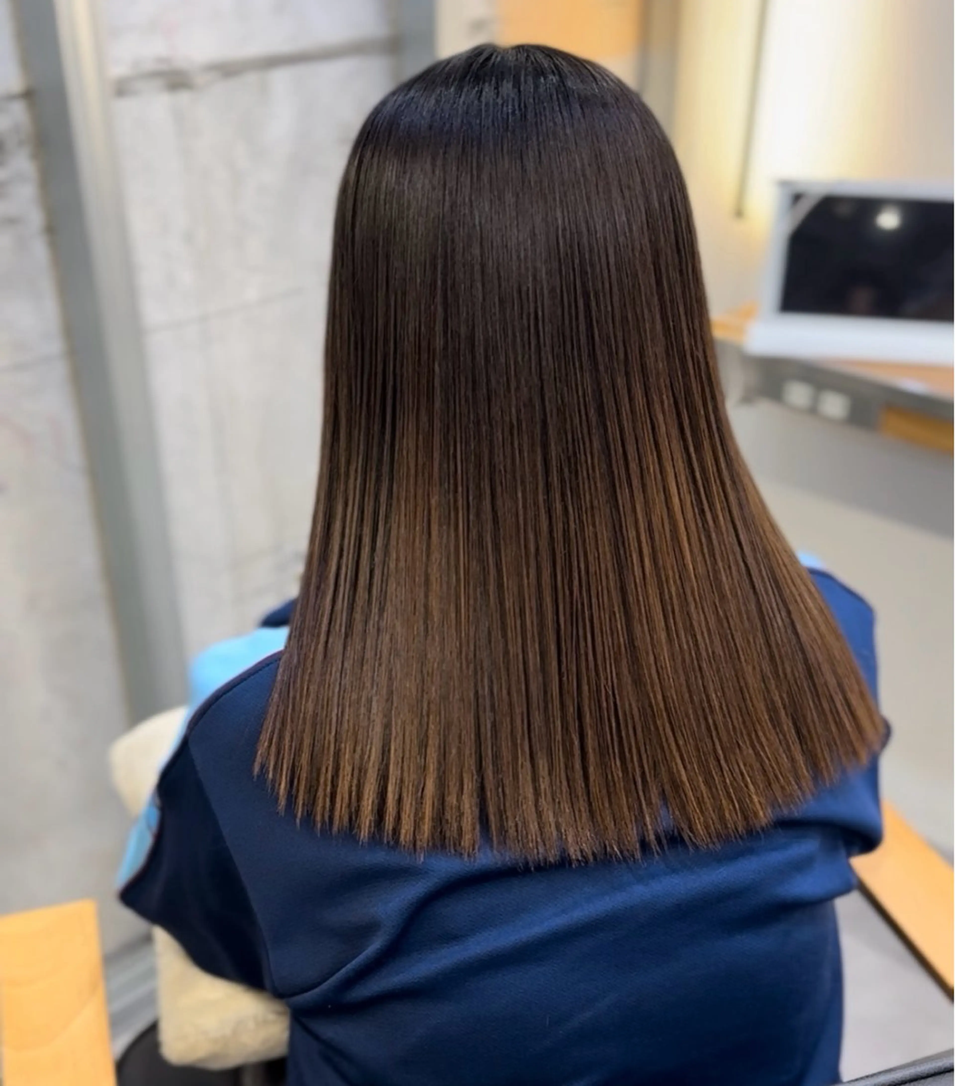 セミロング アッシュ アッシュグレー アッシュグレージュ ボブ くびれヘア 縮毛矯正 リキ/髪質改善 /縮毛矯正🫧のヘアスタイル