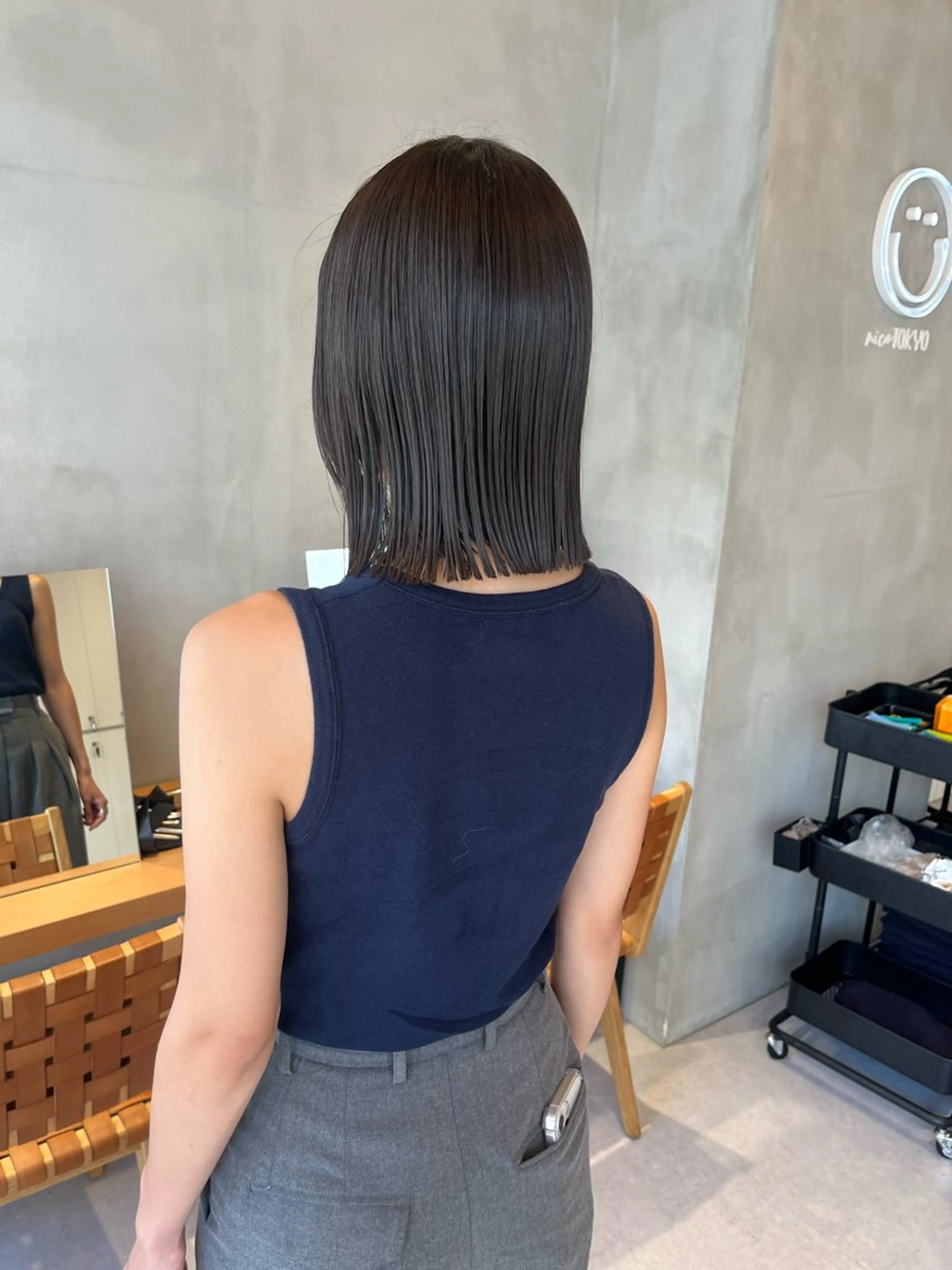 ミディアム カラー カット ヘアカラー トリートメント ボブ&透明感カラー ♡TOMOEのヘアスタイル