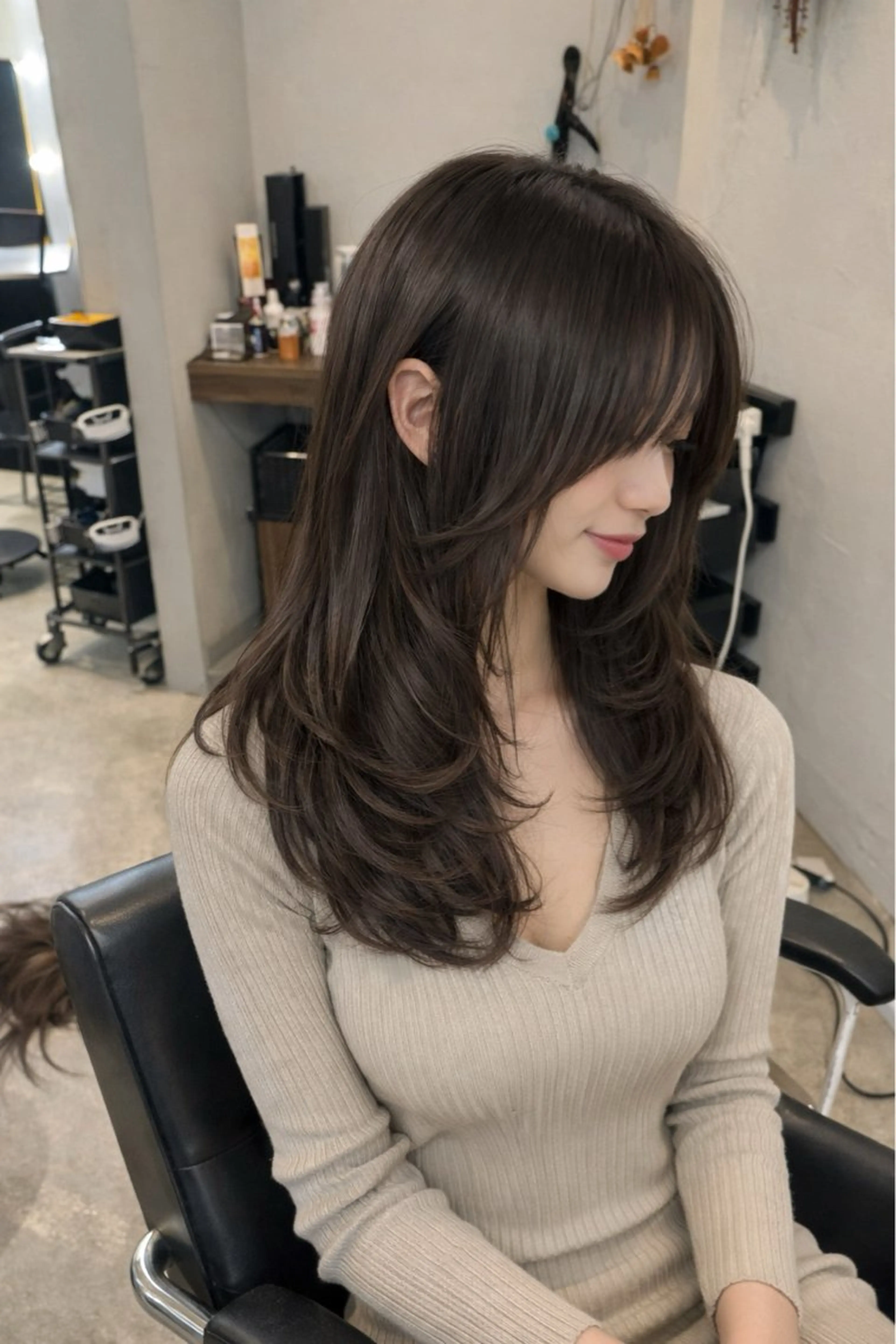 ✂️似合わせ韓国レイヤー＋透明感カラー 8000🉐施術目安2時間半の写真