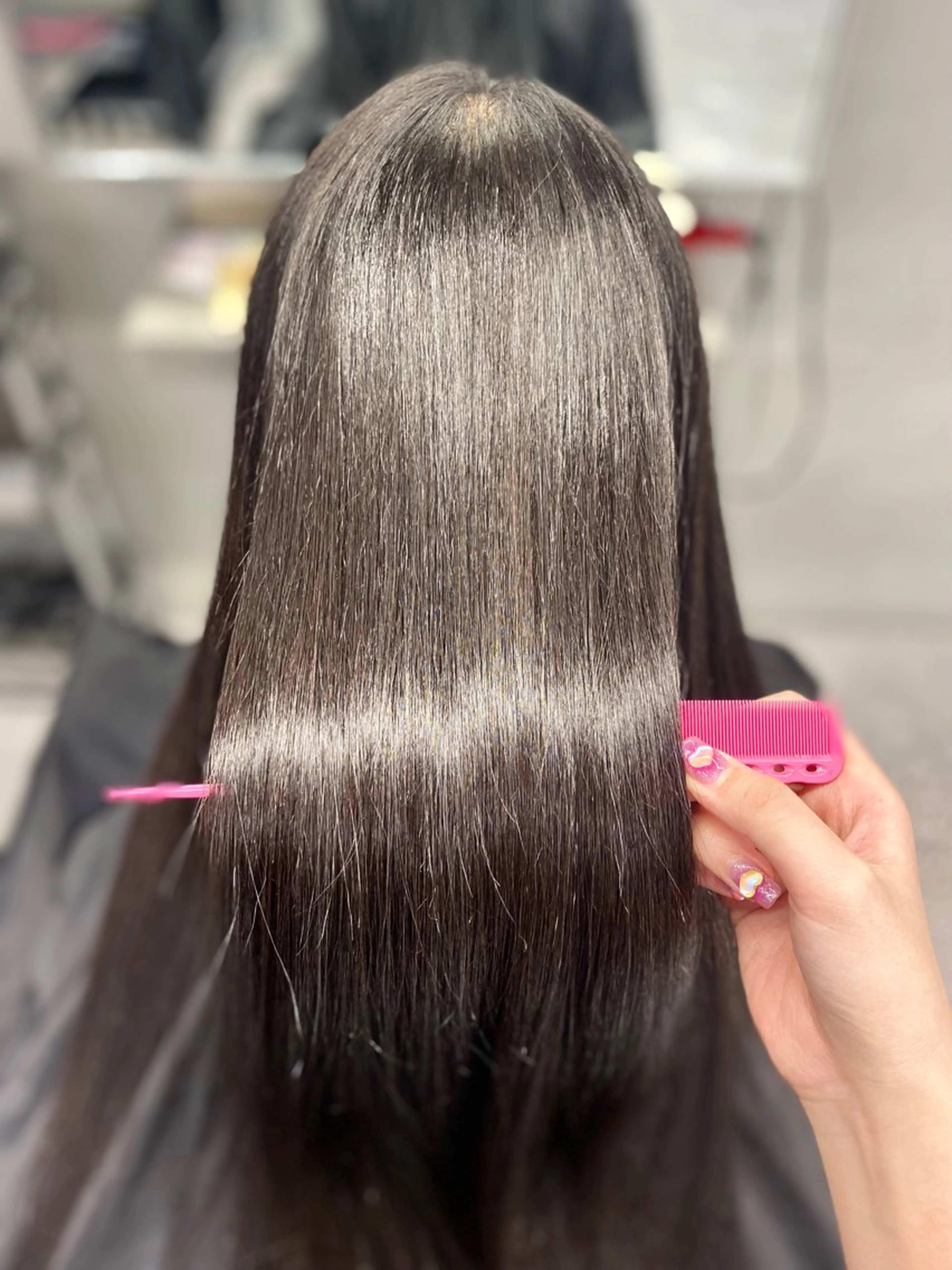 ロング ボブ 顔まわりレイヤー 顔周りカット 髪質改善 レイヤーカット 柏 デザインカラー/ レイヤー🐣シオリのヘアスタイル