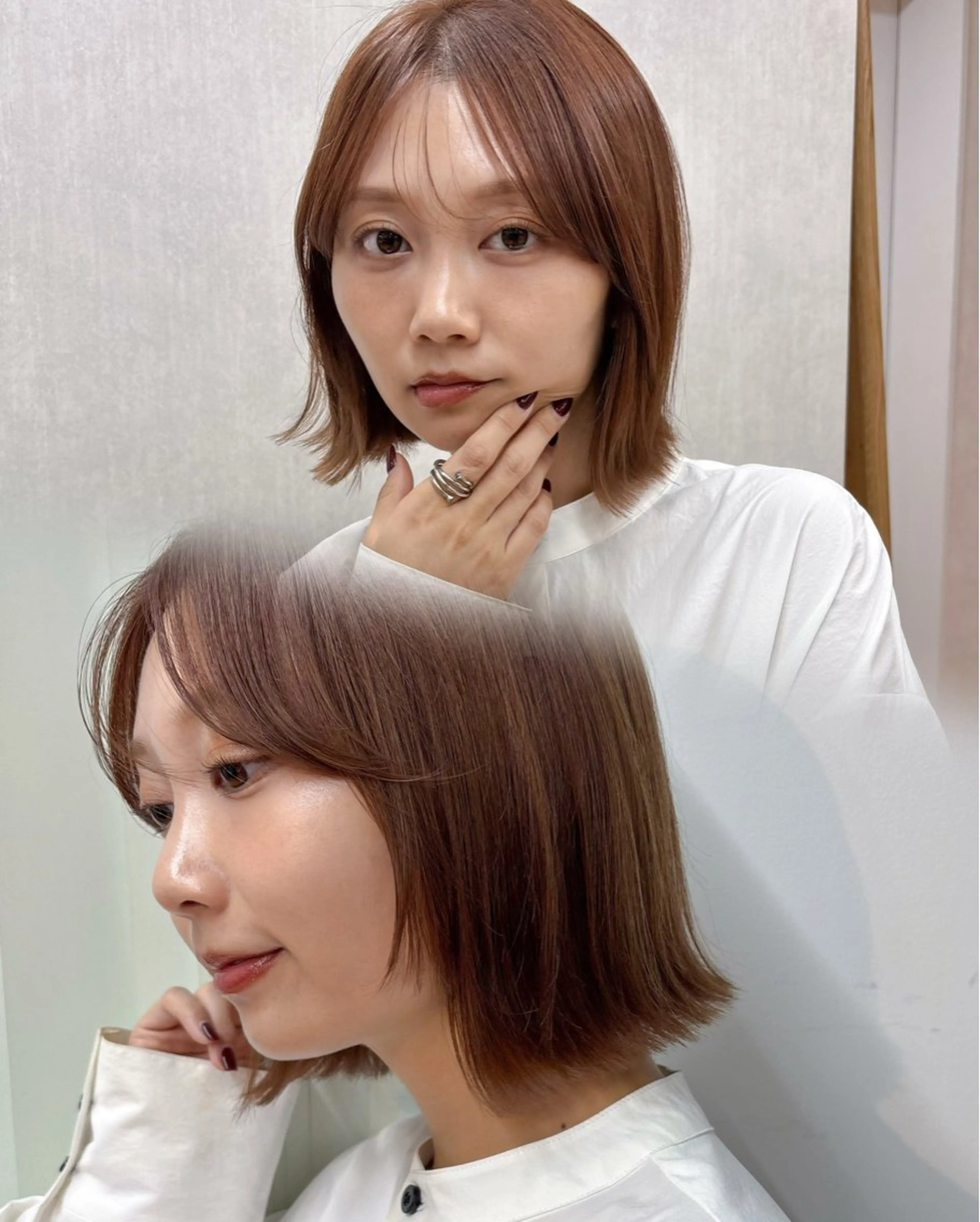 ミディアム ボブレイヤー ボブ レイヤーカット カット ヘッドスパ ボブ/ミディアム 親しみやすさ/さくらのヘアスタイル