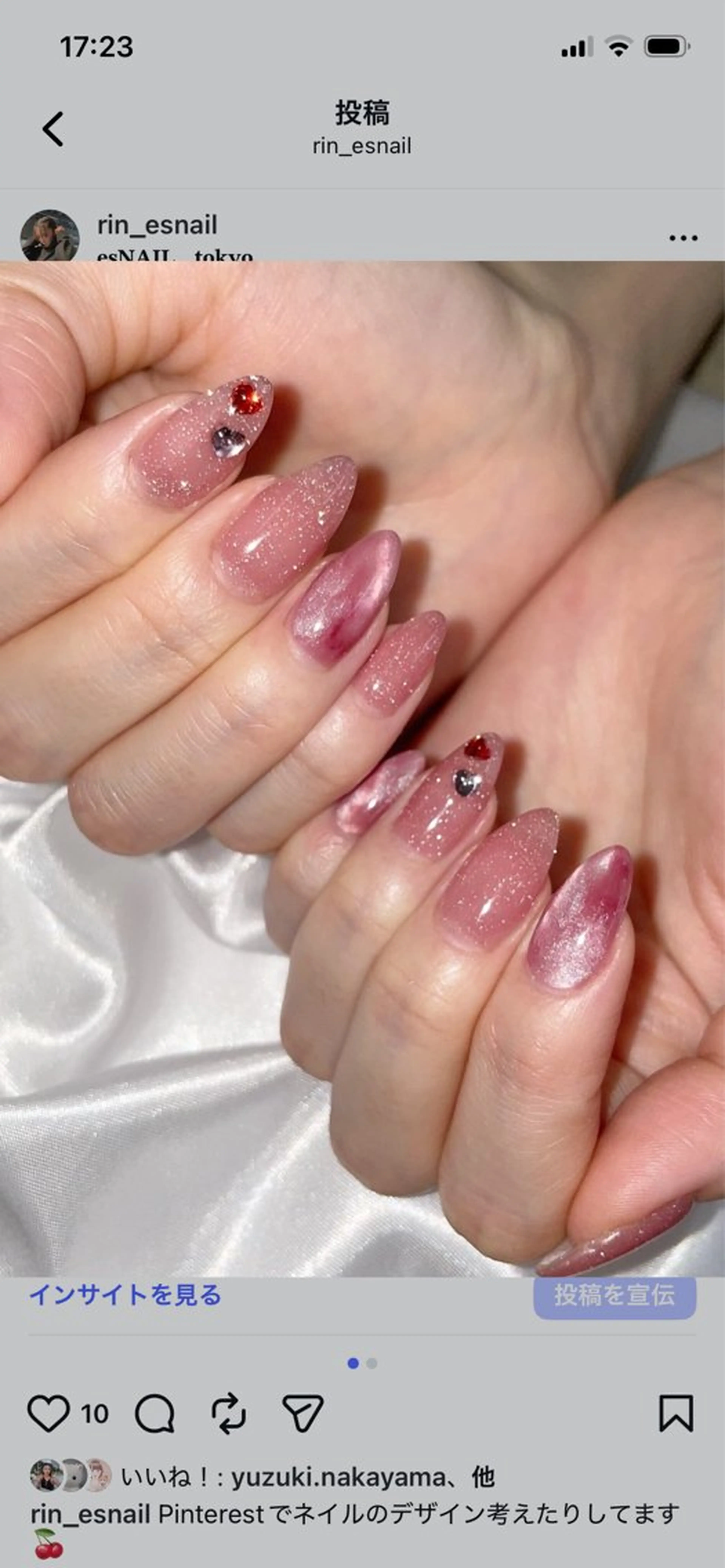 ネイル マグネットネイル 中山 梨花のネイルデザイン