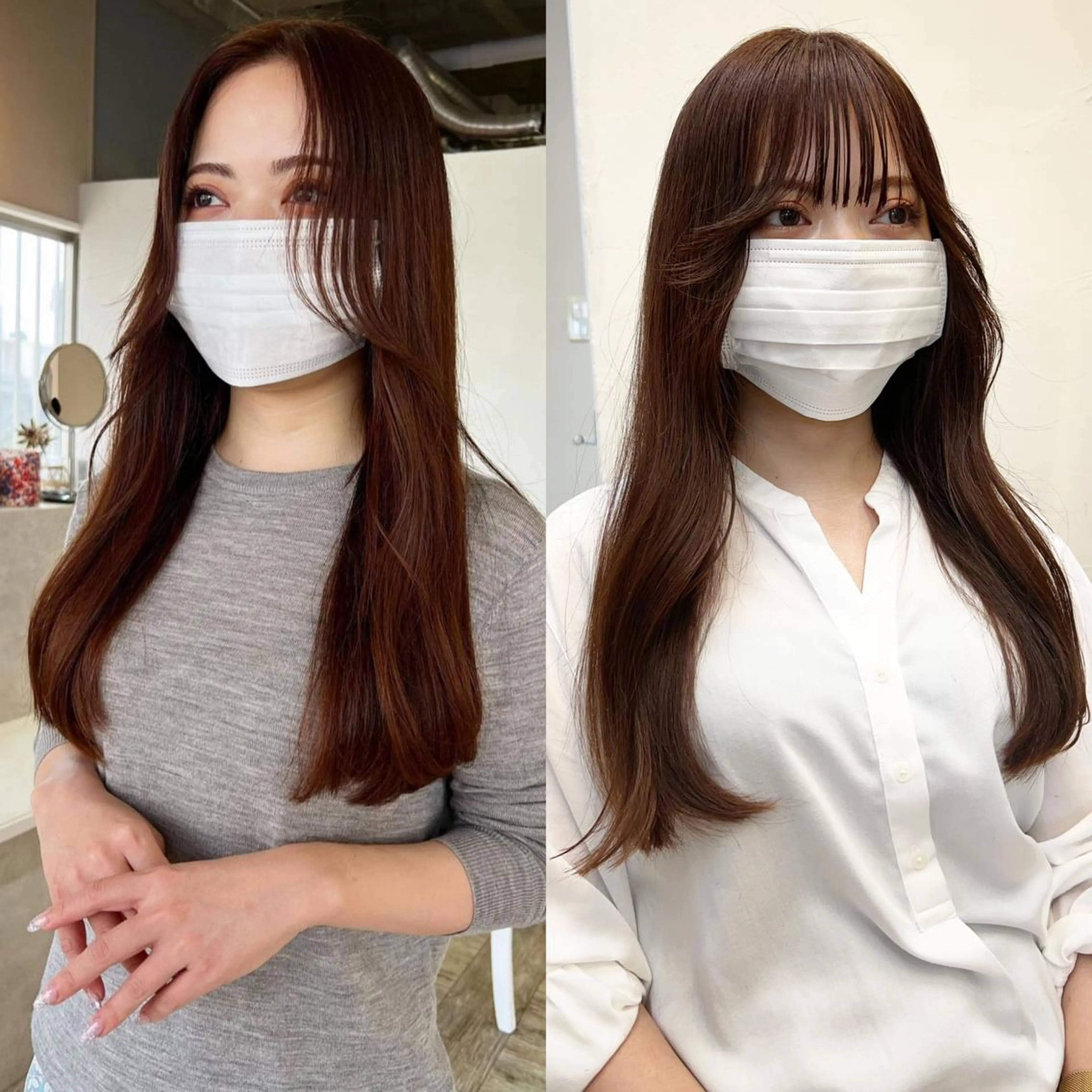 ロング カラー 顔まわりレイヤー 顔周りカット レイヤーカット テトネ タカシのヘアスタイル