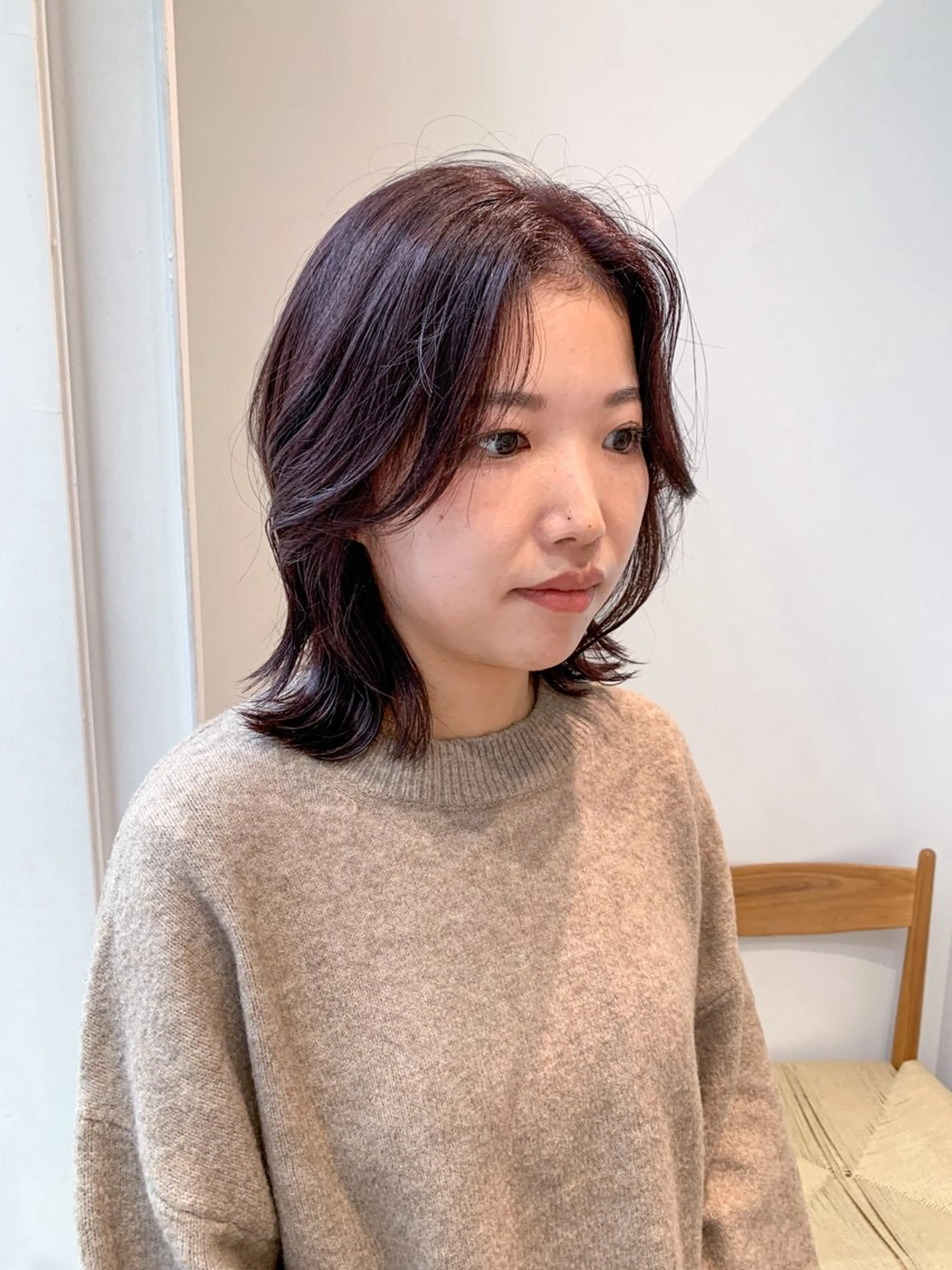 ミディアム カラー ヘアアレンジ カット ヘアカラー トリートメント yuka .のヘアスタイル