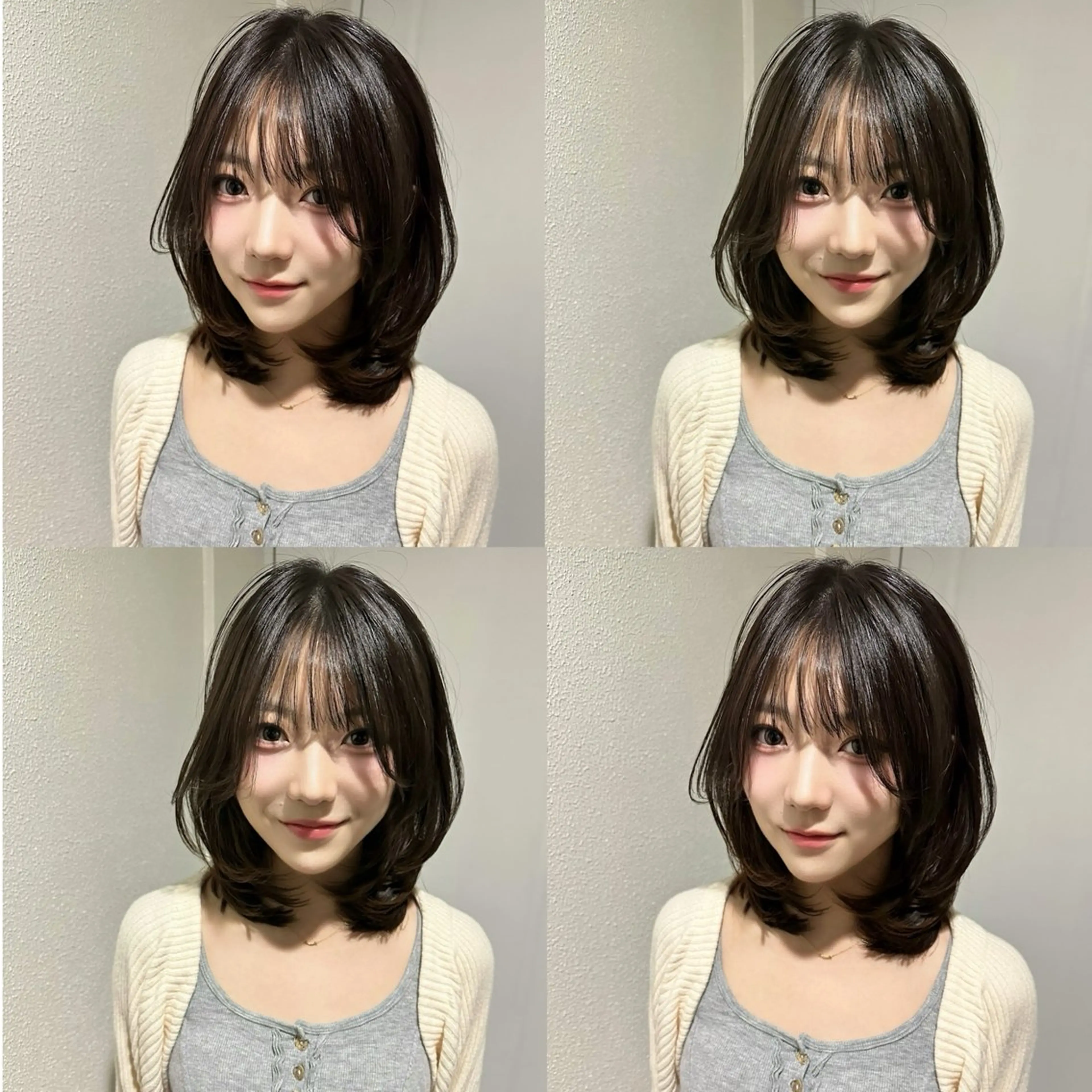 ミディアム カラー カット ヘアカラー トリートメント 韓国風×透明感カラー 髪質改善オタベシンヤのヘアスタイル