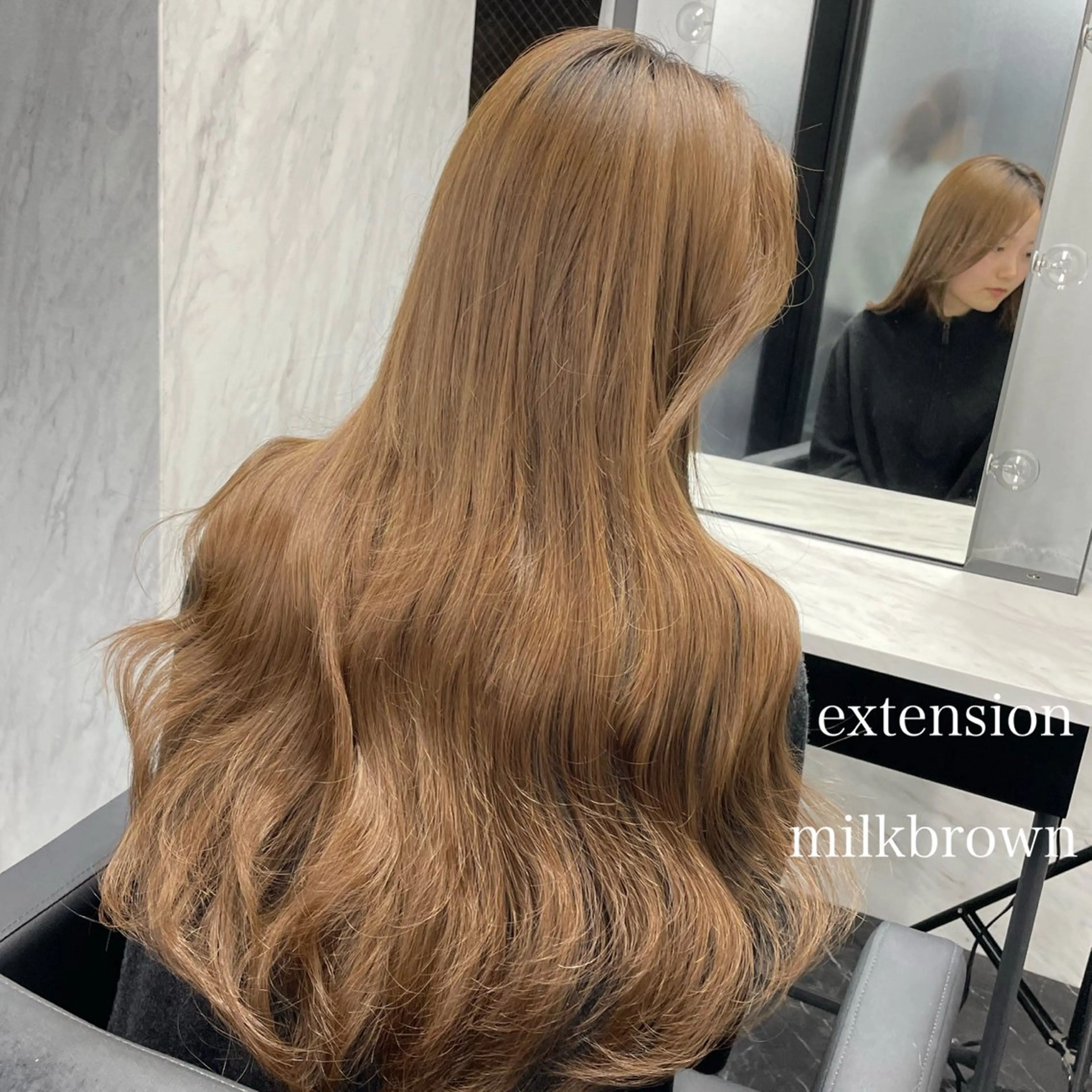 ロング カラー エクステ🩵ブリーチ 韓国ヘア🩵KAEのヘアスタイル
