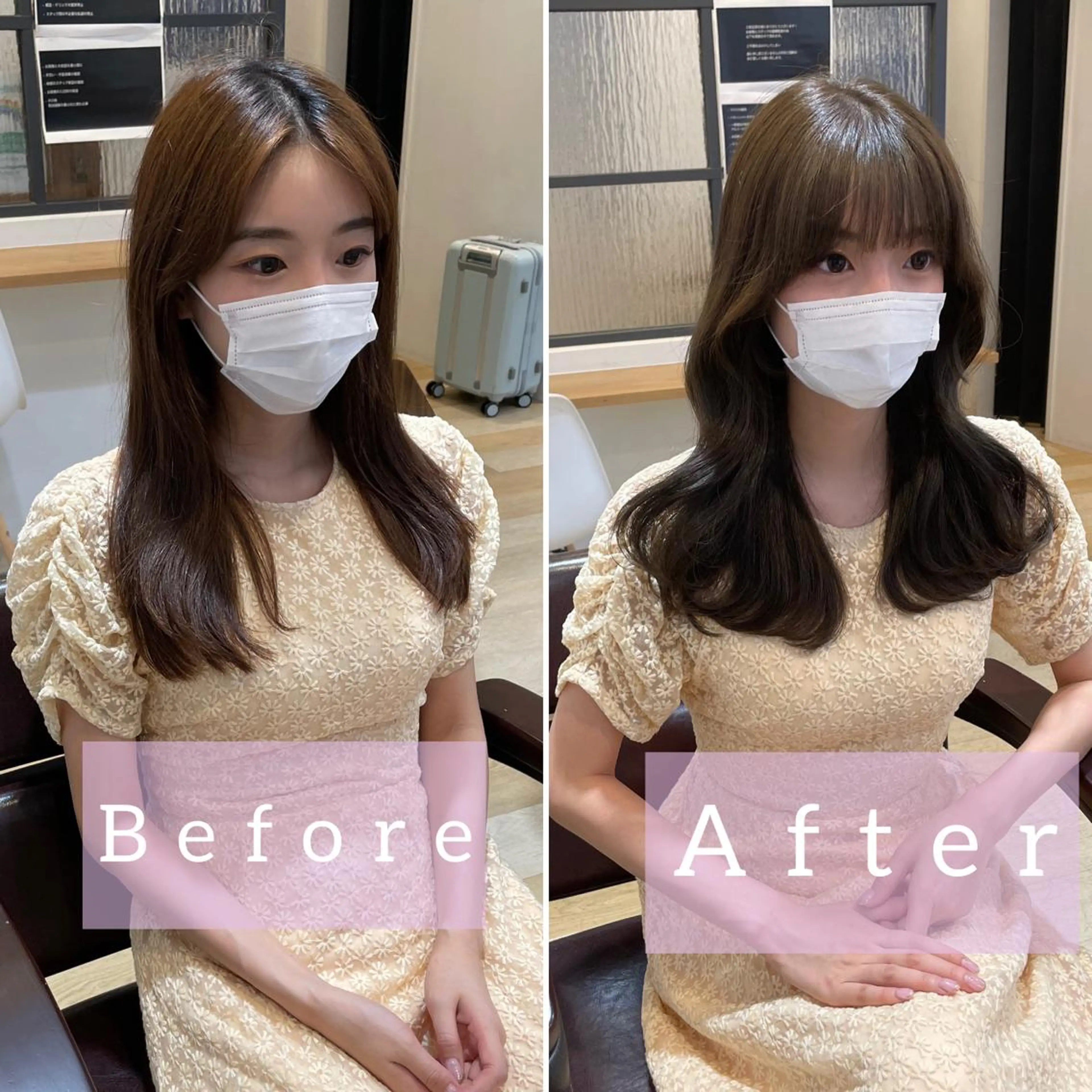 セミロング 韓国風ヘア LOMA🇰🇷 銀座クボタのヘアスタイル