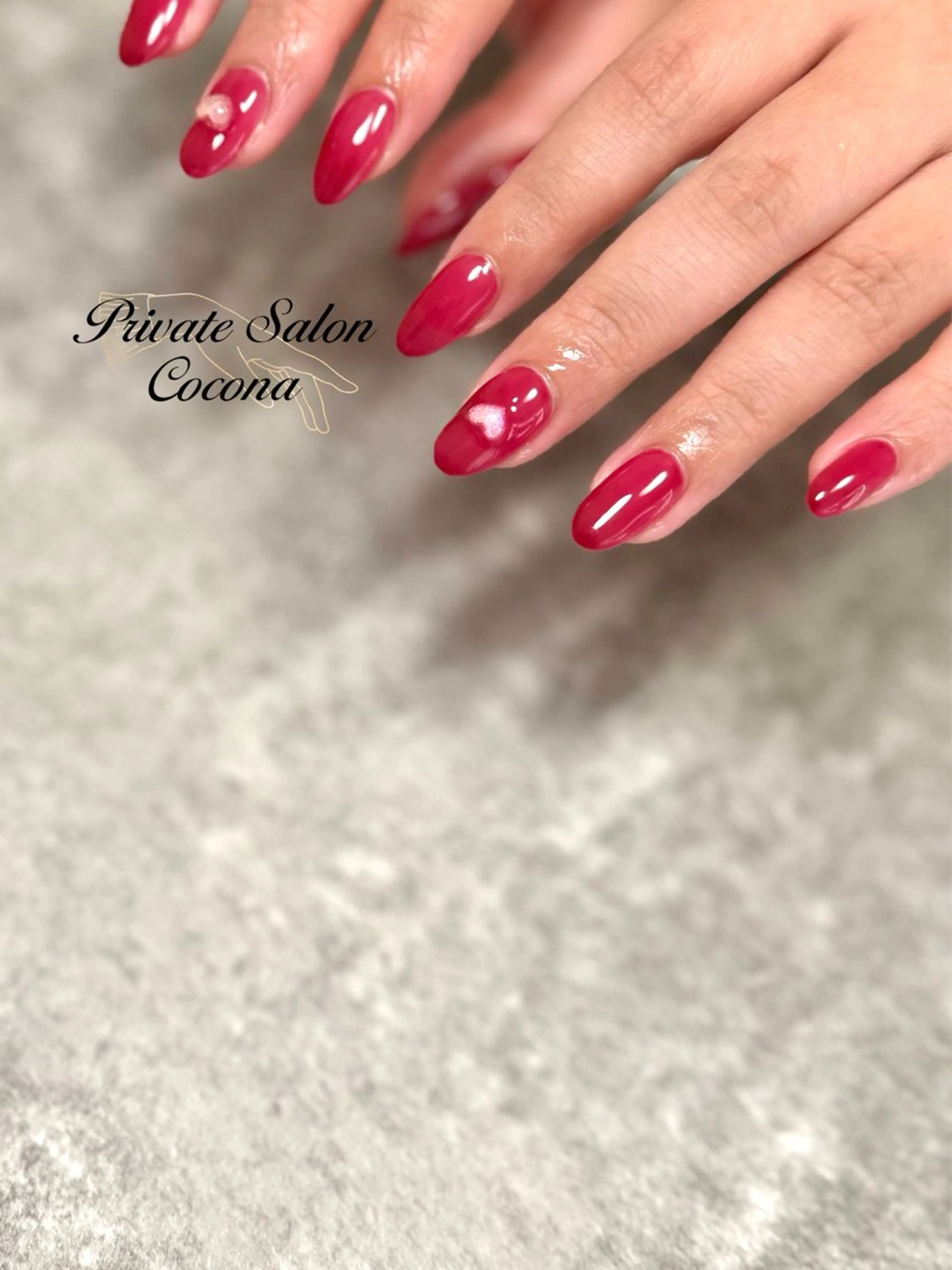 ネイル オーロラネイル ハート ワンカラーネイル ハンドネイル プライベートサロン nailcoconaのネイルデザイン