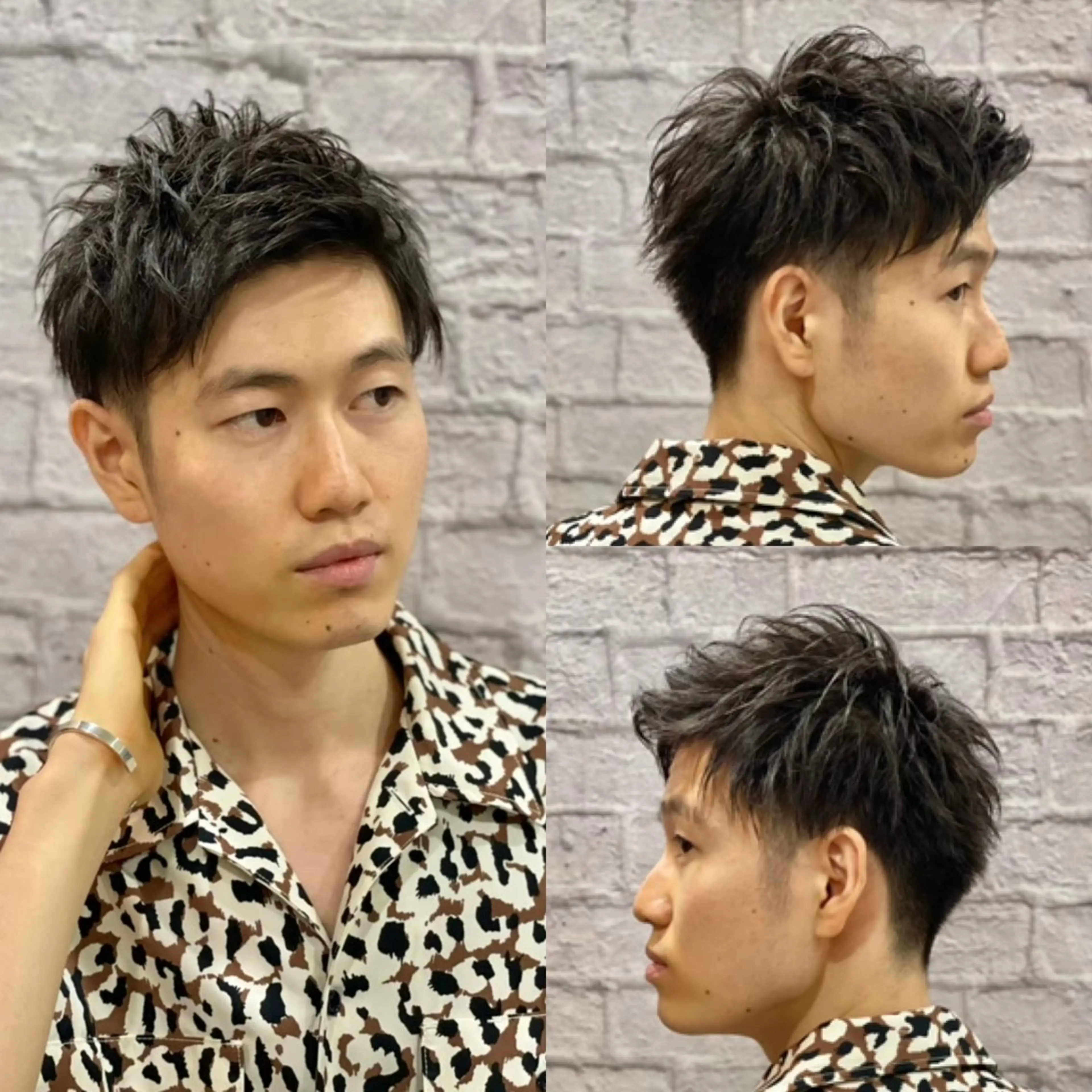 ショート カラー パーマ メンズ ビジネス フェードカット メンズパーマ スパイキーショート 波巻きパーマ 💈メンズパーマ 💈/小野田悠希のヘアスタイル