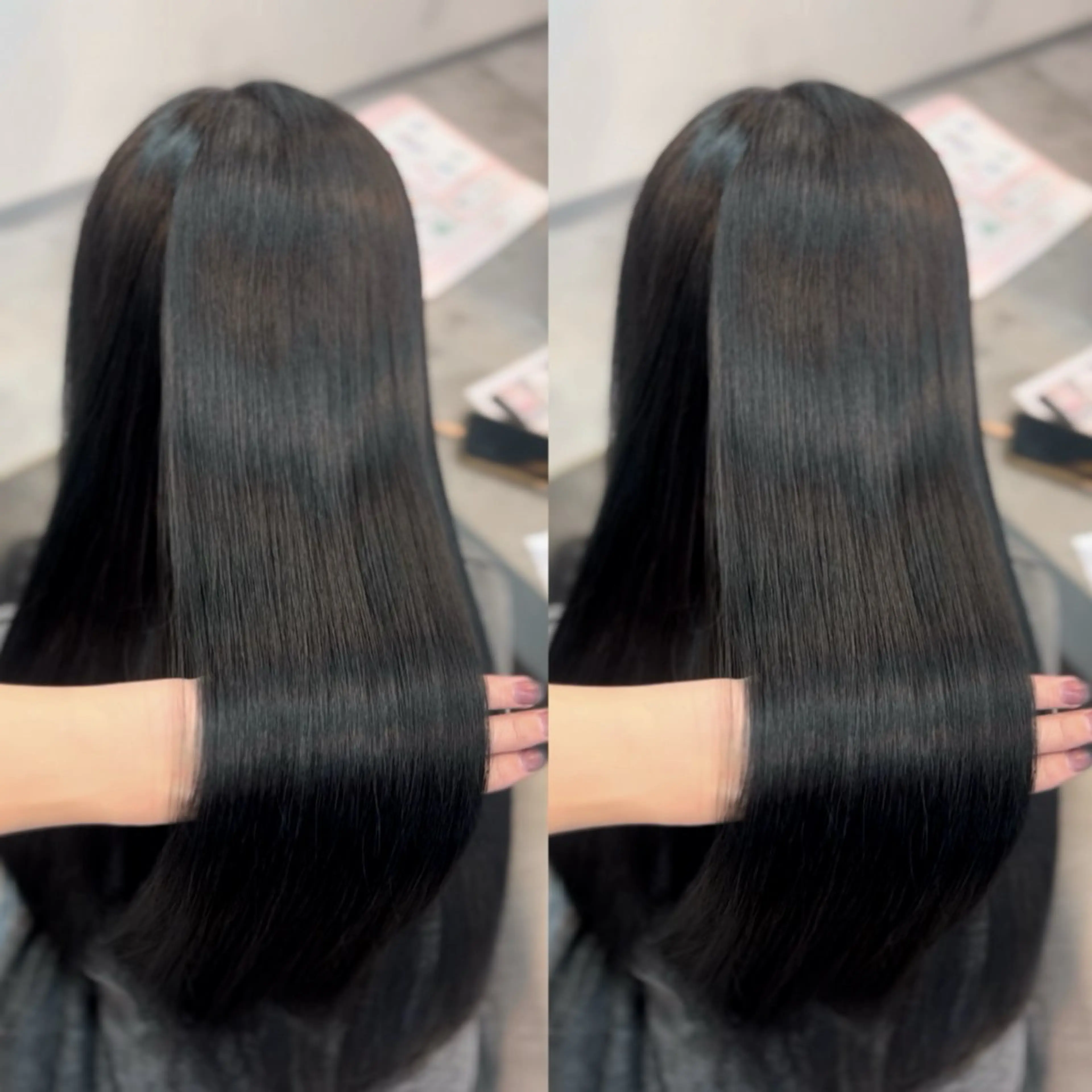 カラー 黒髪 ブルーカラー ブルーブラック 透明感カラー ヘアカラー mimi☪️ 艶髪髪質改善/メンズのヘアスタイル