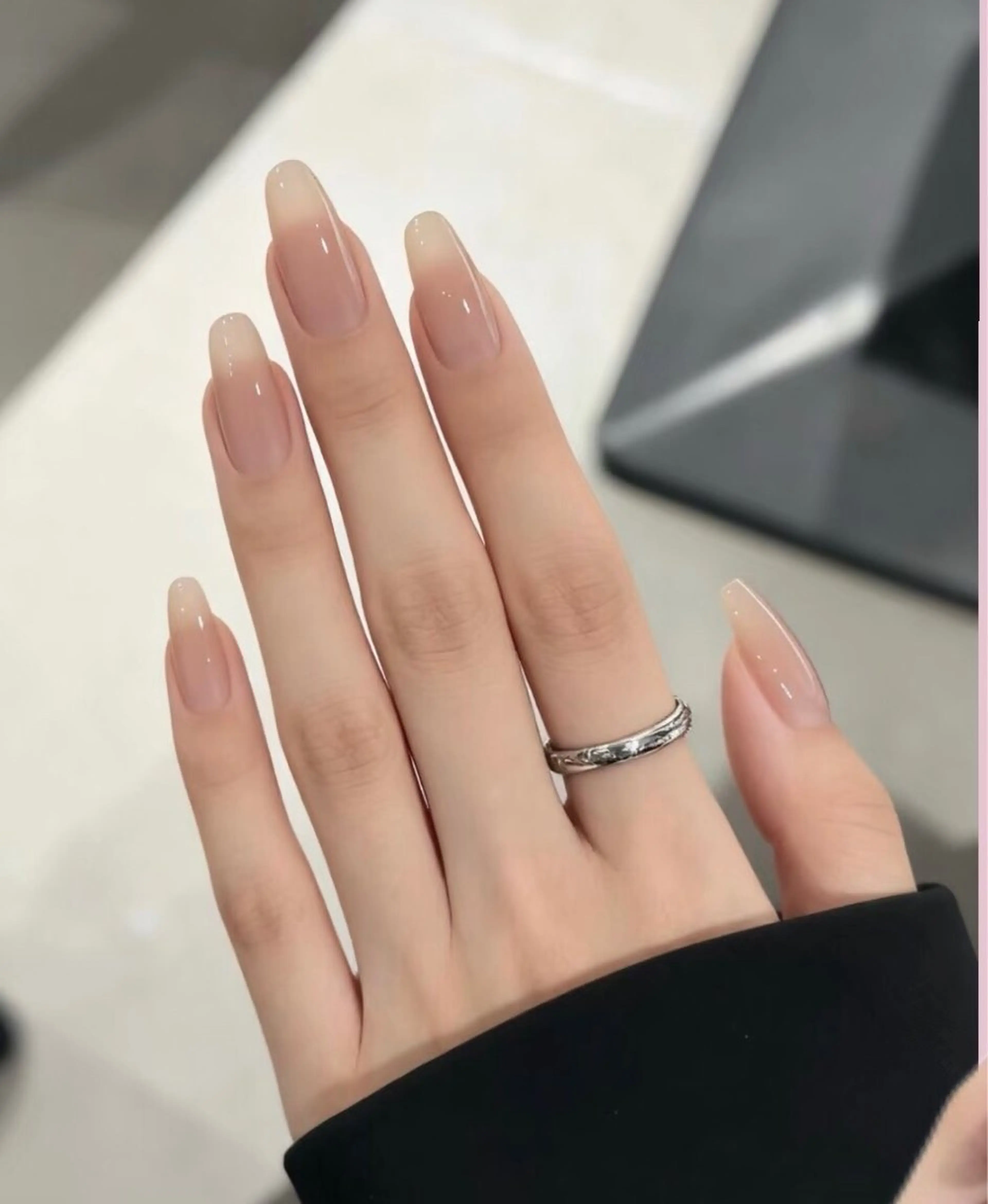 ネイル チークネイル 長さ出し フラッシュネイル フットネイル フレンチネイル Niko nail中野北口店のネイルデザイン