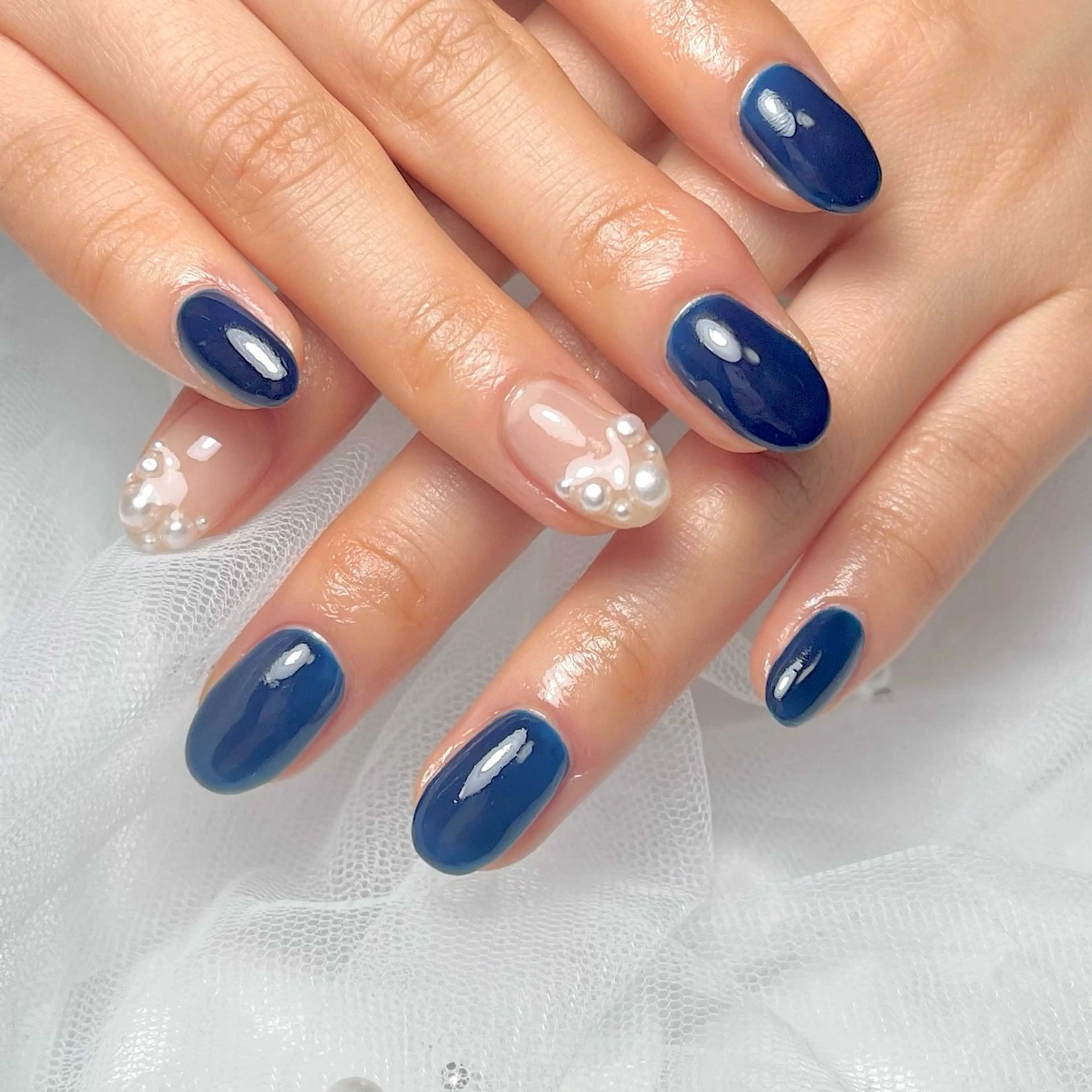 ネイル ネイビー ショートネイル シンプルネイル COCO  NAIL所属・COCO NAILのネイルデザイン