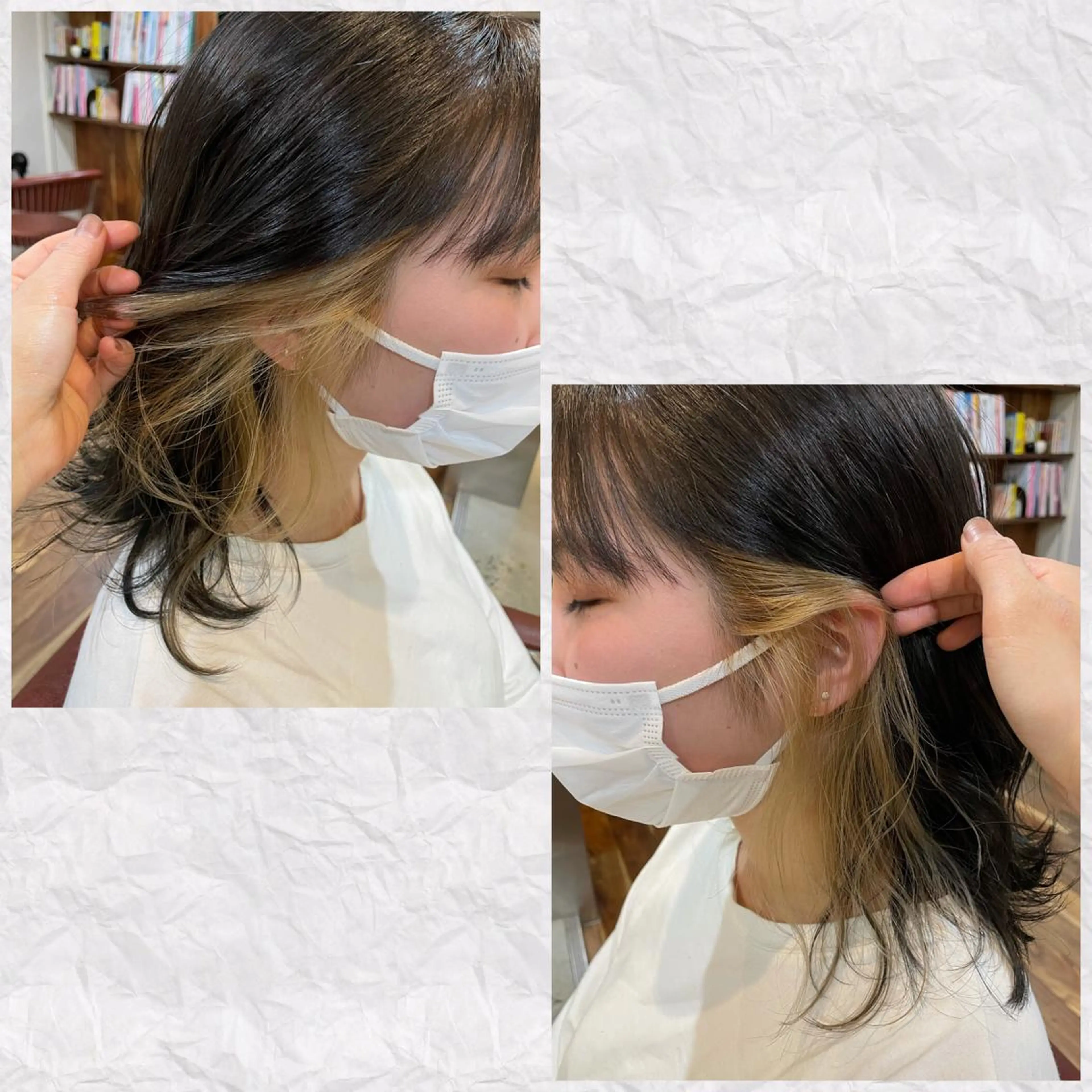 ミディアム カラー イヤリングカラー ヘアカラー 田野倉NEXT店 美髪ニストのヘアスタイル