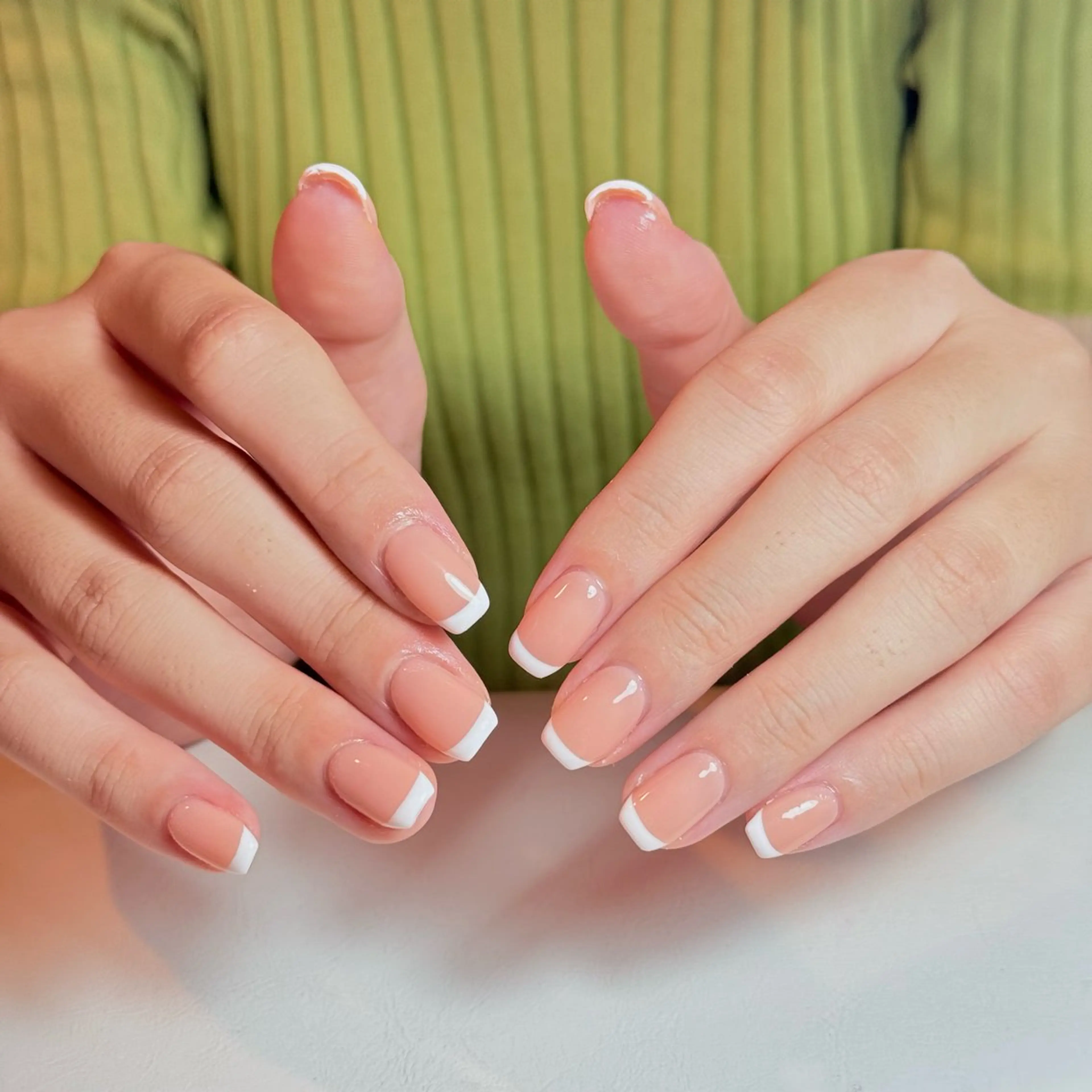 ネイル チークネイル フレンチネイル グラデーション キラキラネイル 韓国ネイル ハンドネイル Risa_ Nailのネイルデザイン