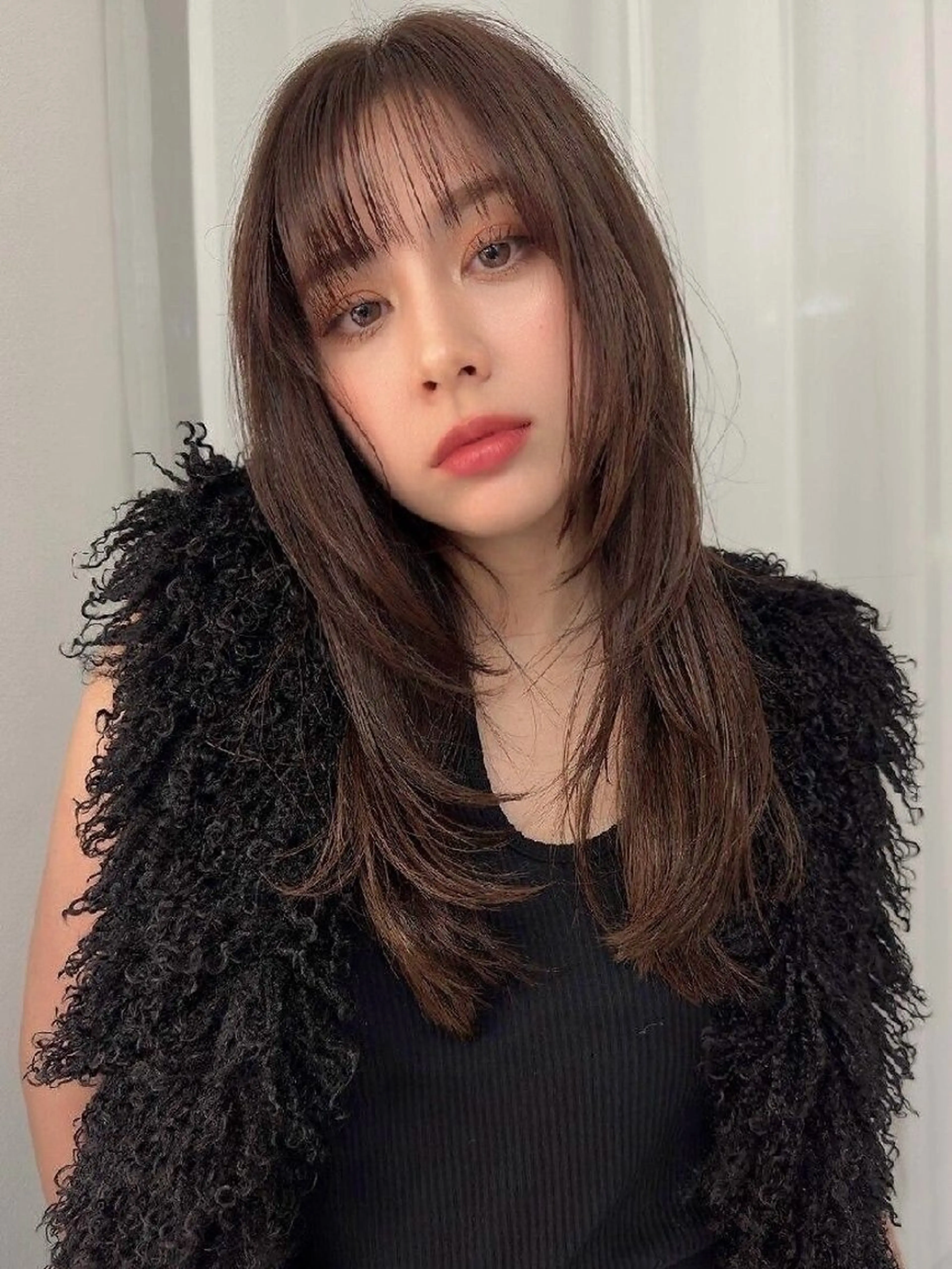 ロング カラー 顔まわりレイヤー 顔周りカット レイヤーカット カット ヘアカラー トリートメント SOYON豊田市駅店所属・髪質改善/ 上村旺武のヘアスタイル