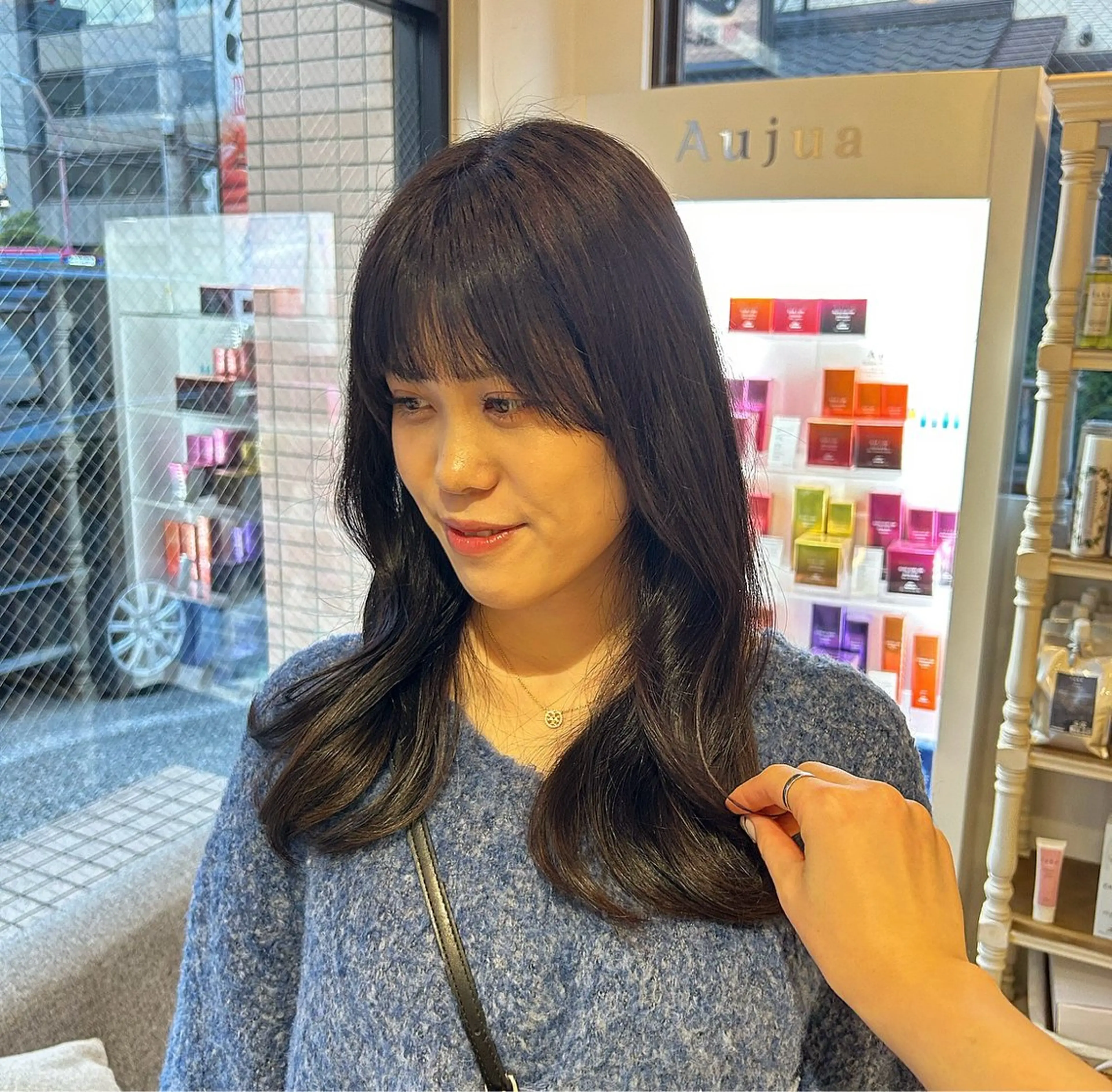 ロング カラー ラベンダーカラー 韓国風ヘア レイヤーカット 🫧顔周りカット 🫧樫村優香のヘアスタイル