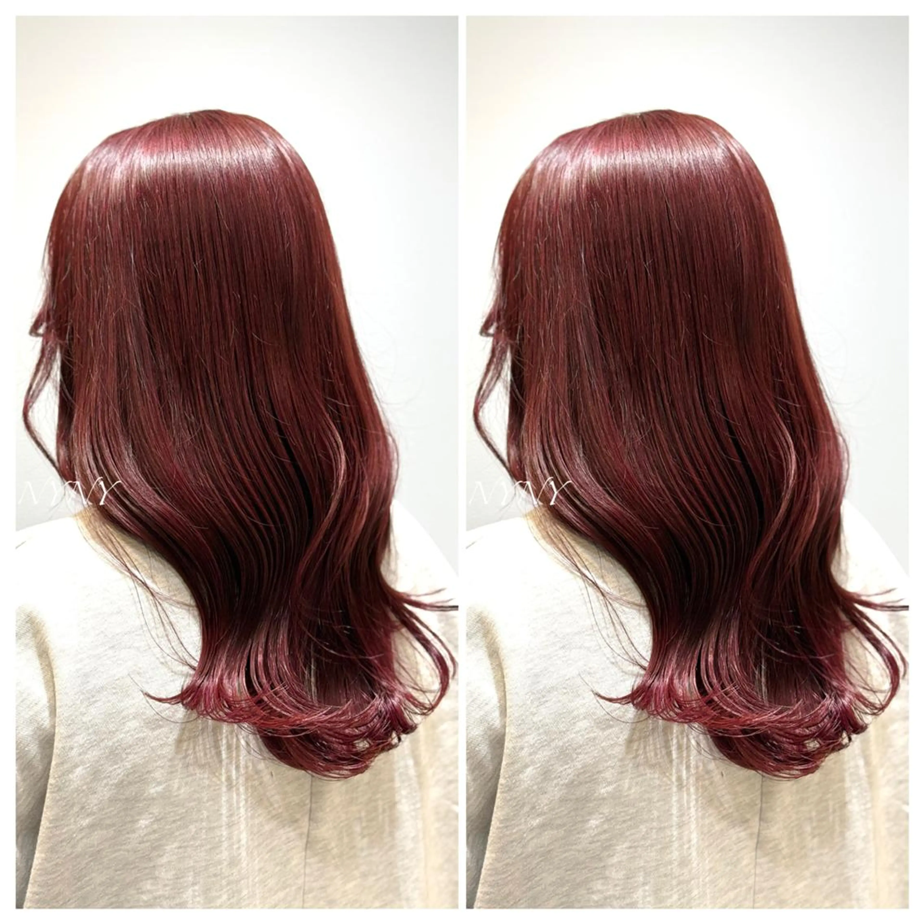 カラー ロング レイヤーカット トリートメント 顔周りレイヤーカット 透明感カラー達冨のヘアスタイル