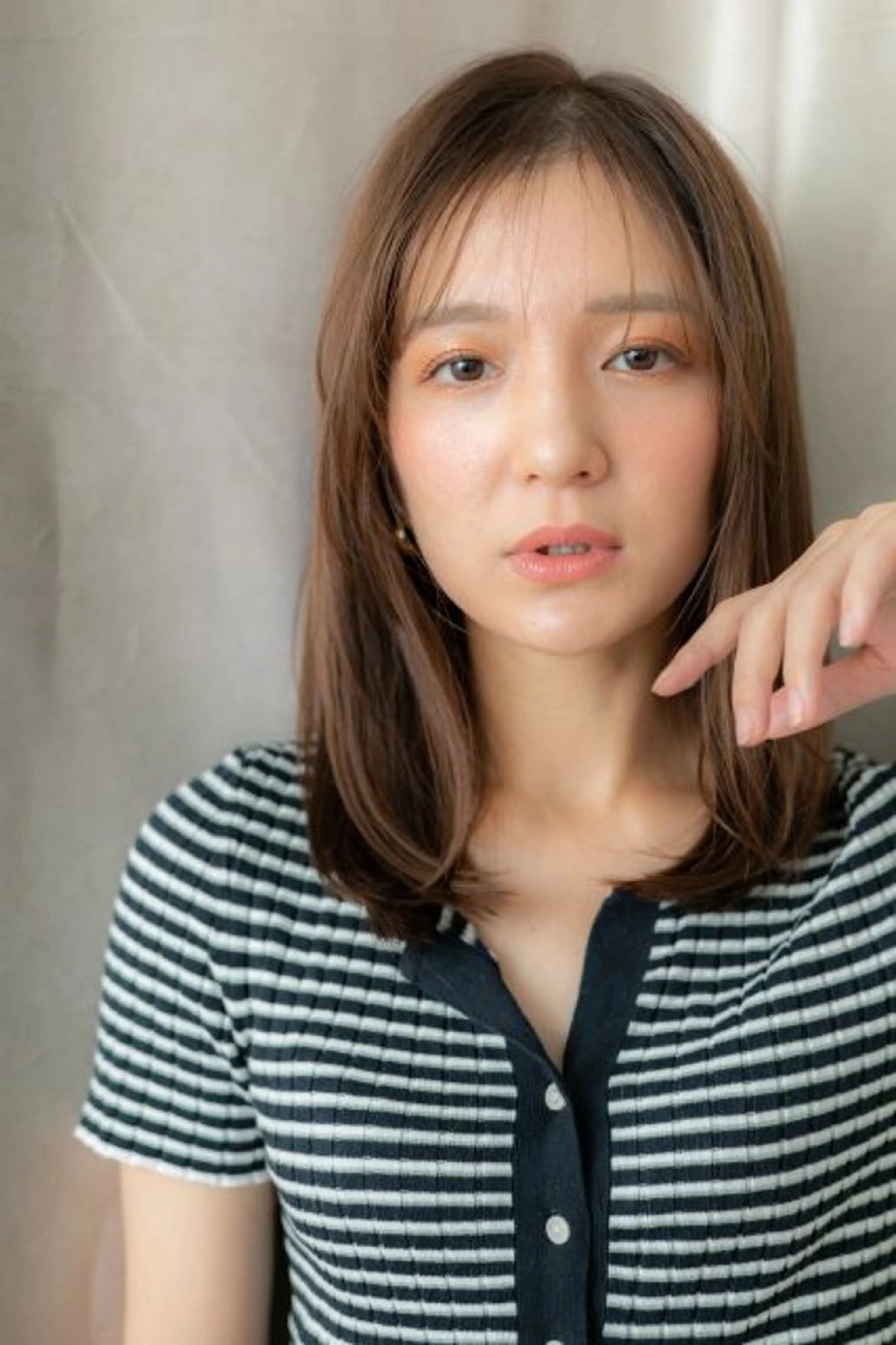 ミディアム カラー パーマ 棚村 竜太のヘアスタイル