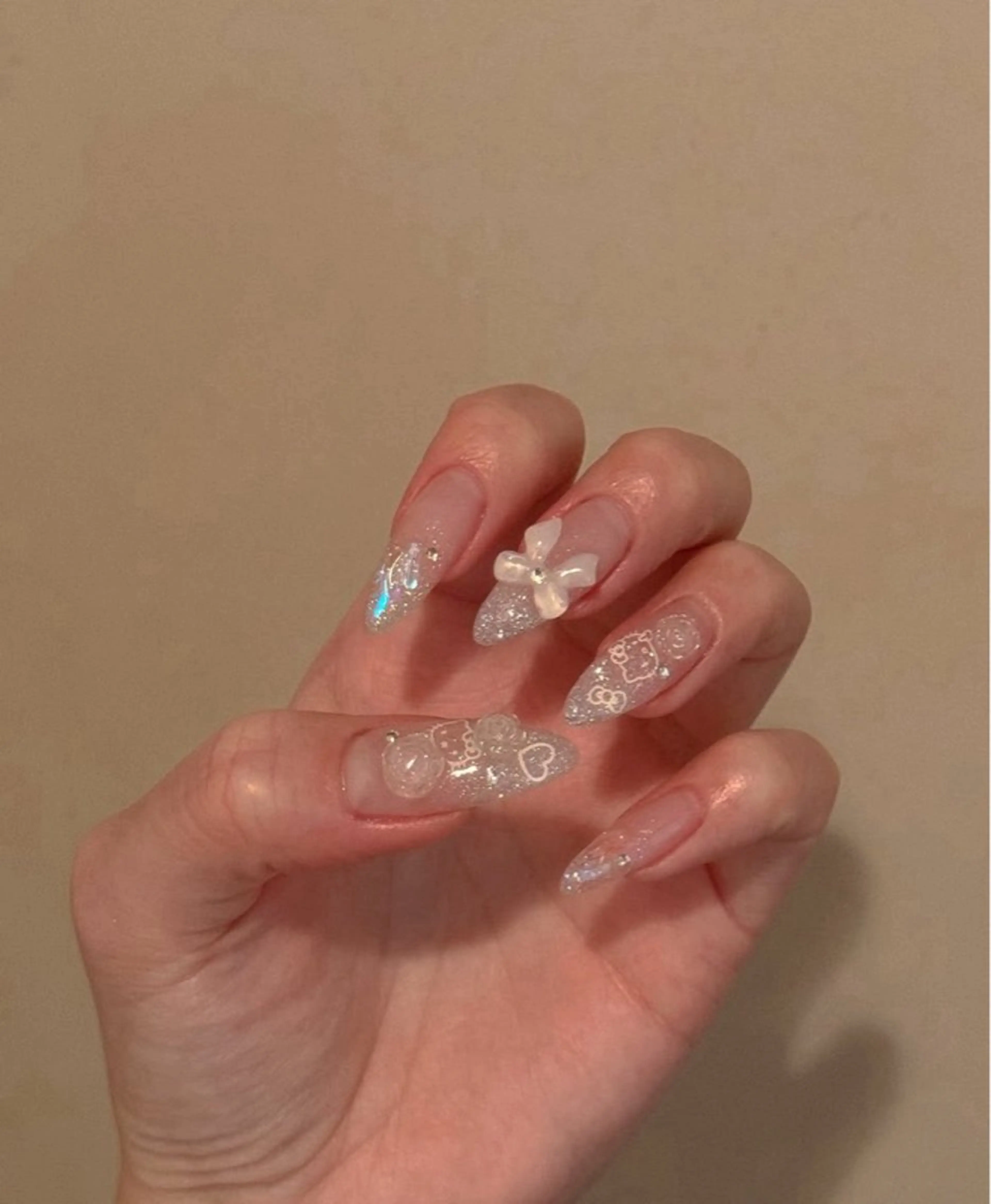 ネイル オーロラネイル チークネイル 長さ出し フットネイル フレンチネイル ハンドネイル Lee Nails チップ長さだし専門店のネイルデザイン