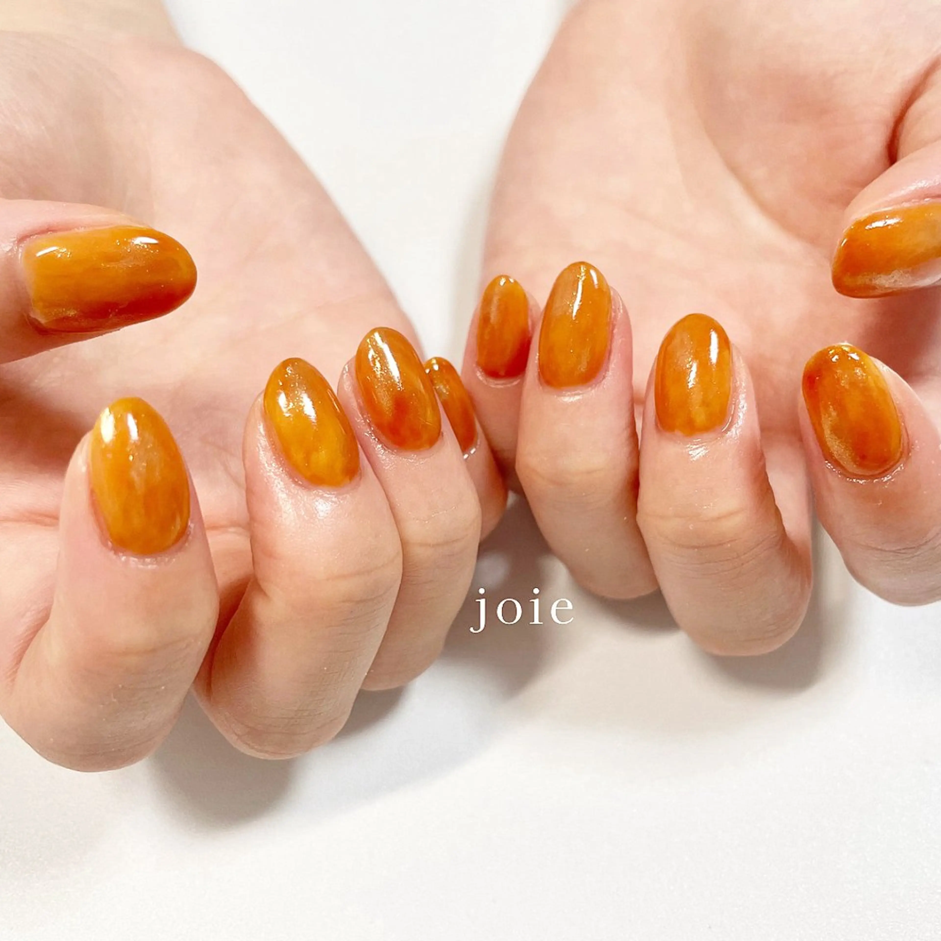 ネイル ジェルネイル ニュアンスネイル オレンジ シンプルネイル Nailist Mikuのネイルデザイン