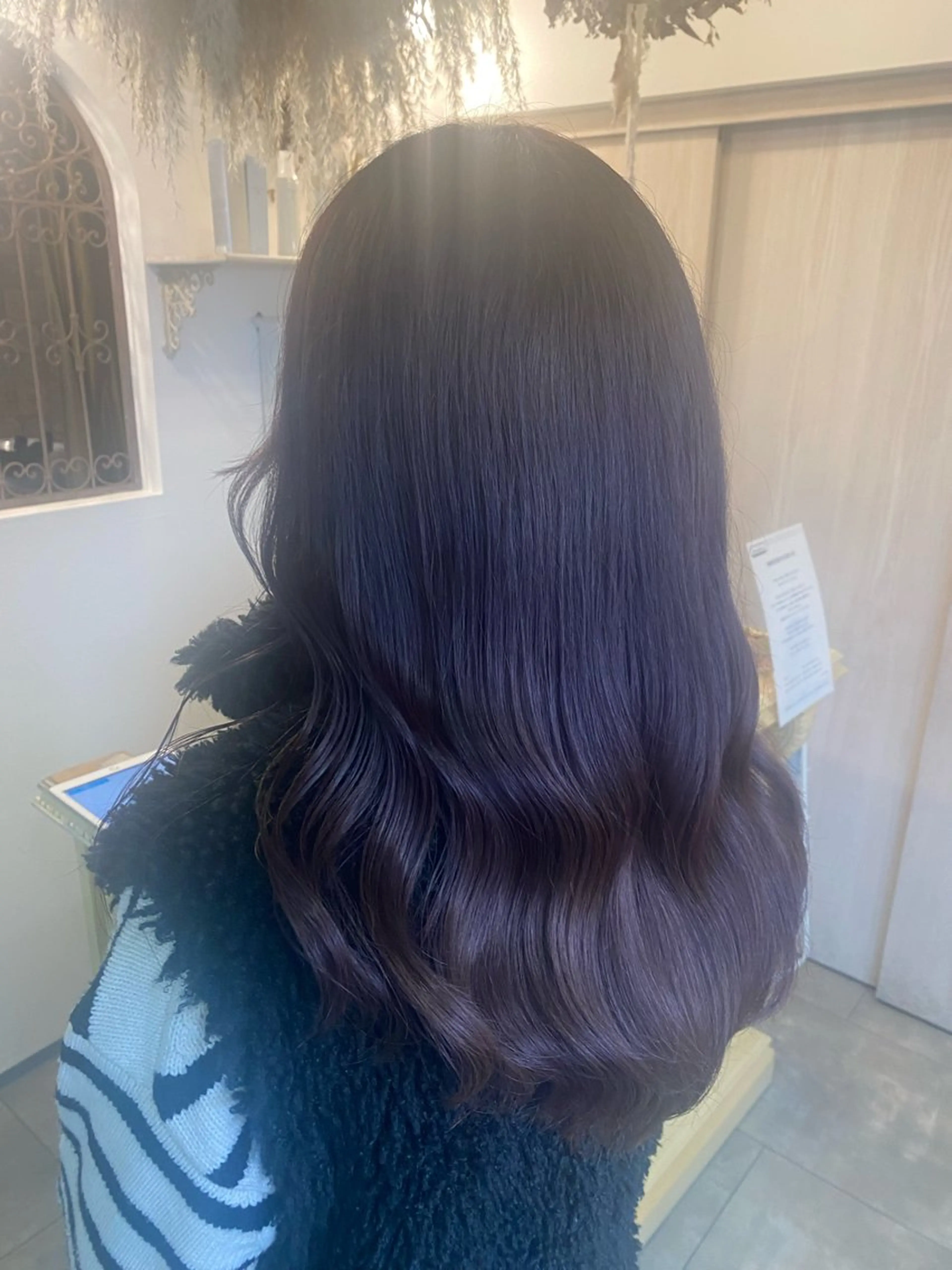 ロング カラー グレージュ ラベンダーカラー ラベンダーグレージュ ラベンダーグレー ヘアカラー maya マヤのヘアスタイル