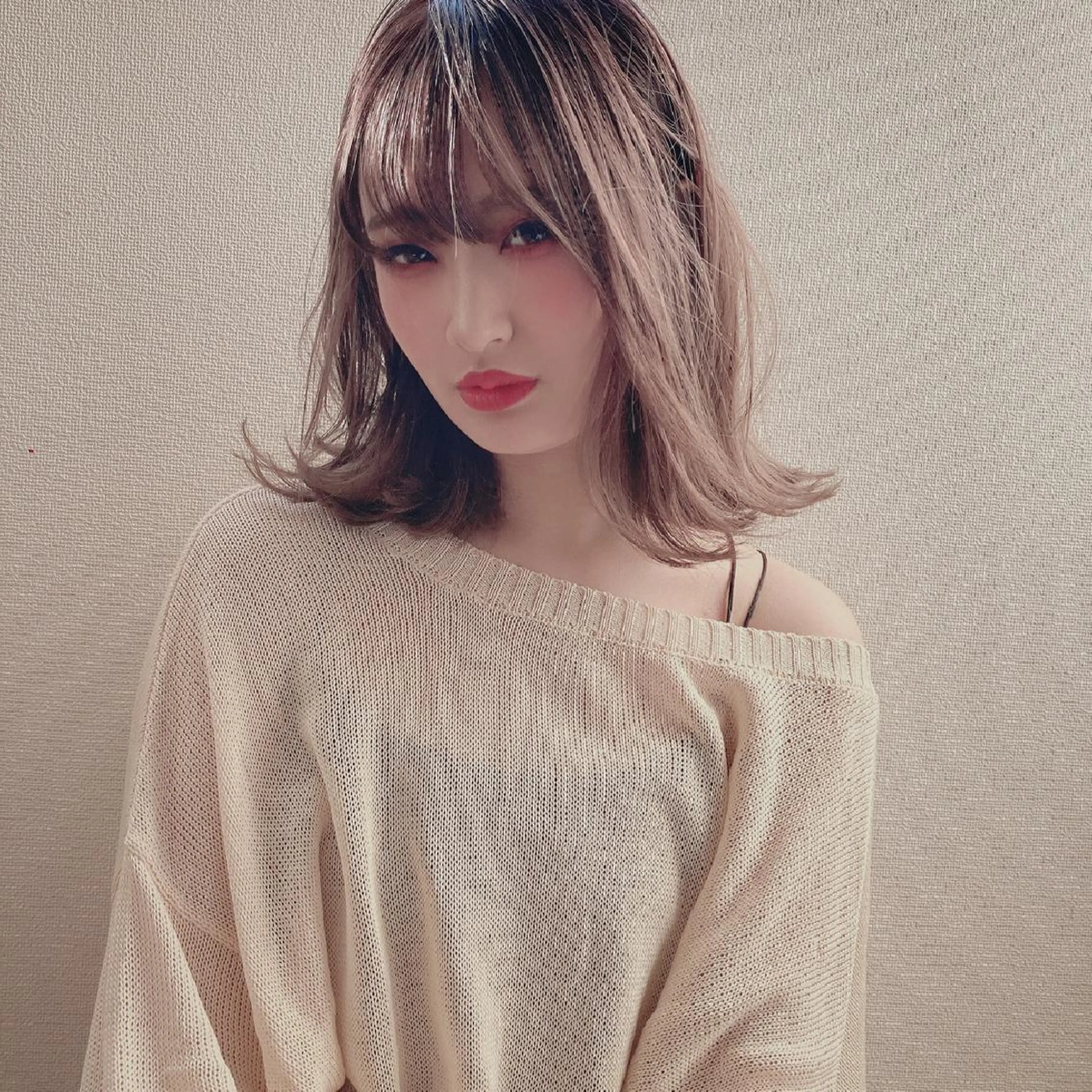 ミディアム カラー ハイトーンカラー テトネ タカシのヘアスタイル