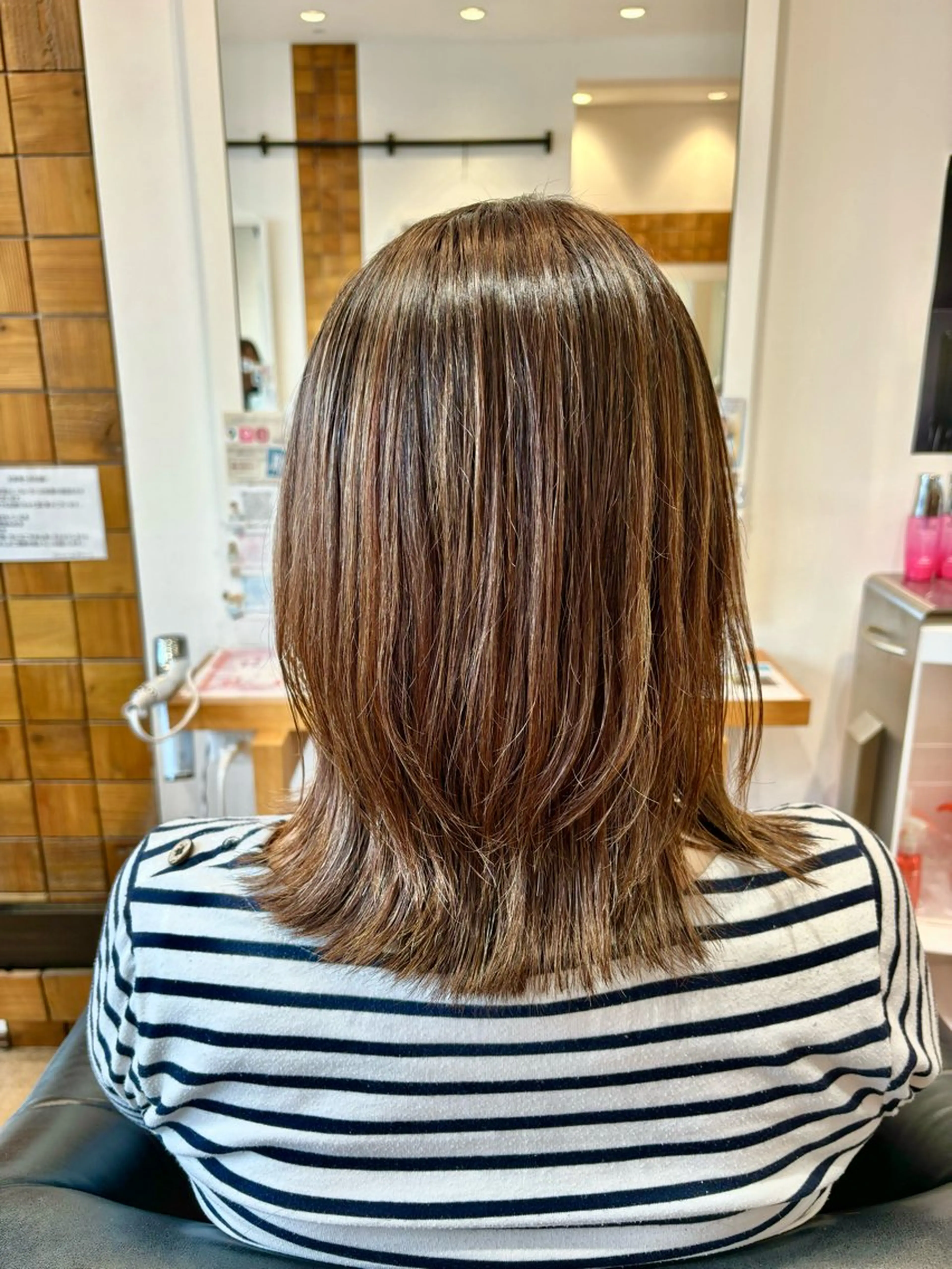 ミディアム カラー イヤリングカラー イルミナカラー ボブ 縮毛矯正 ウルフカット カット ヘアカラー 秋山知穂🌸縮毛矯正 ショートお任せ🌸のヘアスタイル