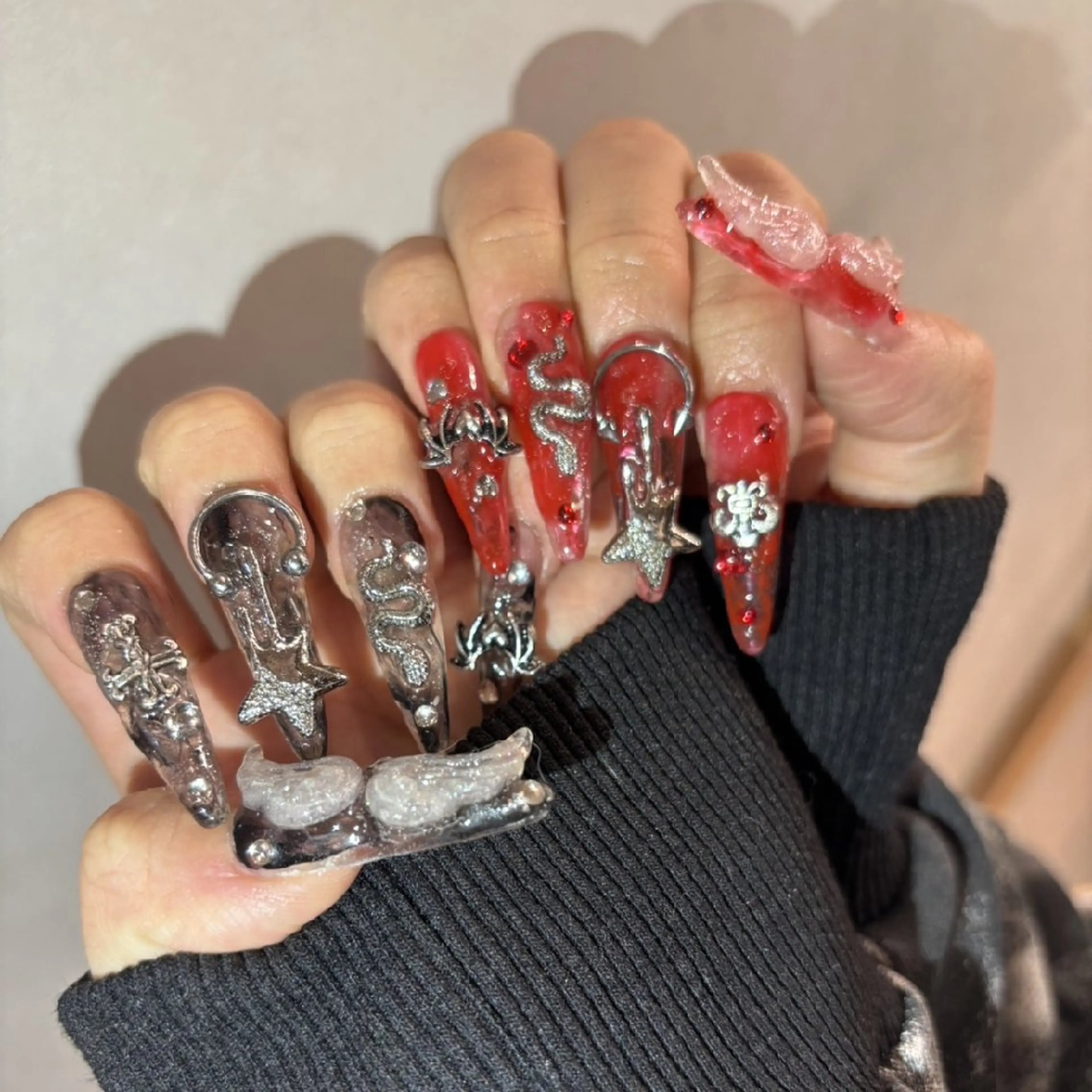 ネイル アートネイル ロングネイル 持ち込み スカルプネイル Nail mood /アートし放題のネイルデザイン