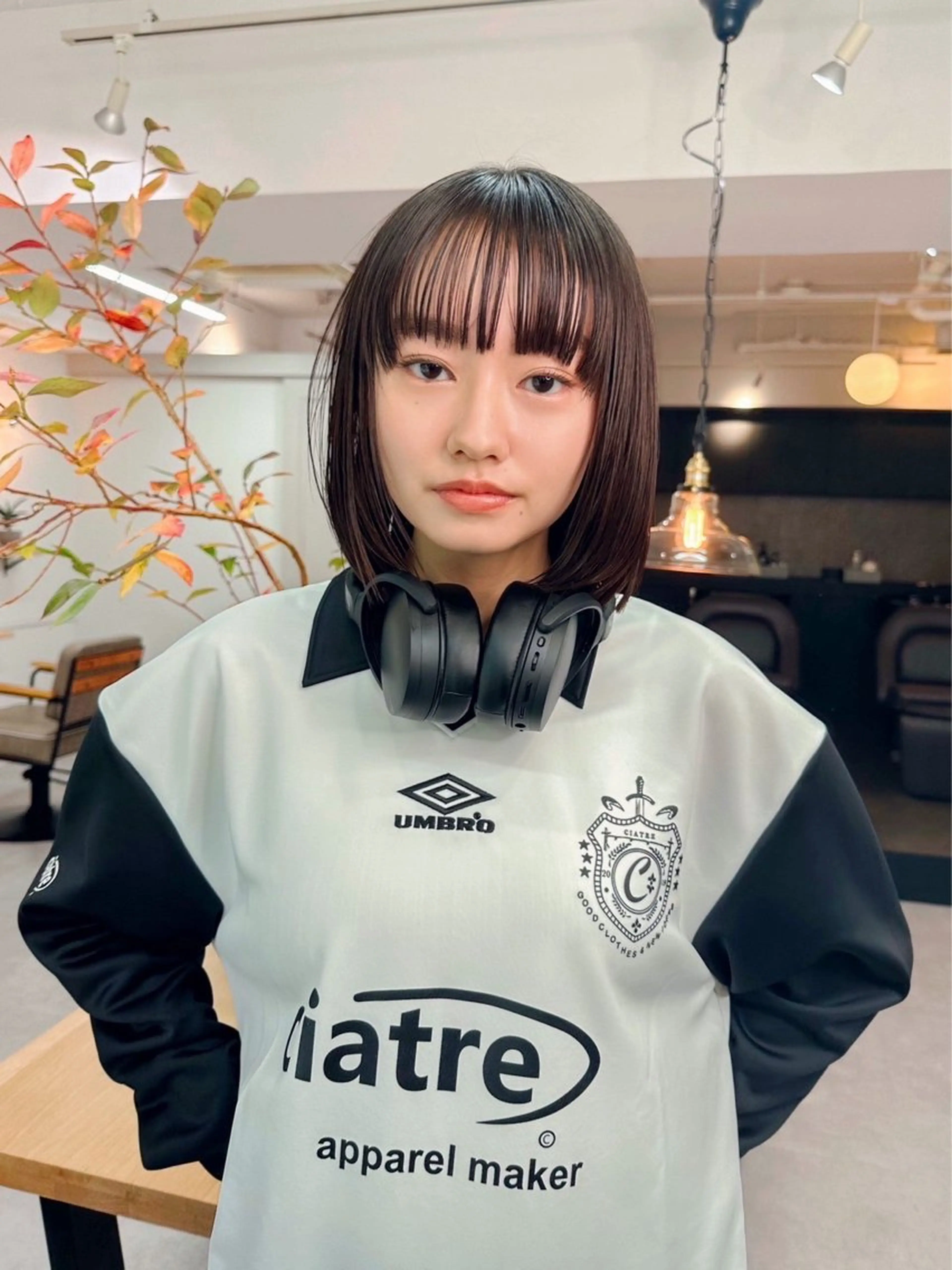 ミディアム カラー ボブ カット ヘアカラー パーマ＊ 顔まわり似合わせのヘアスタイル