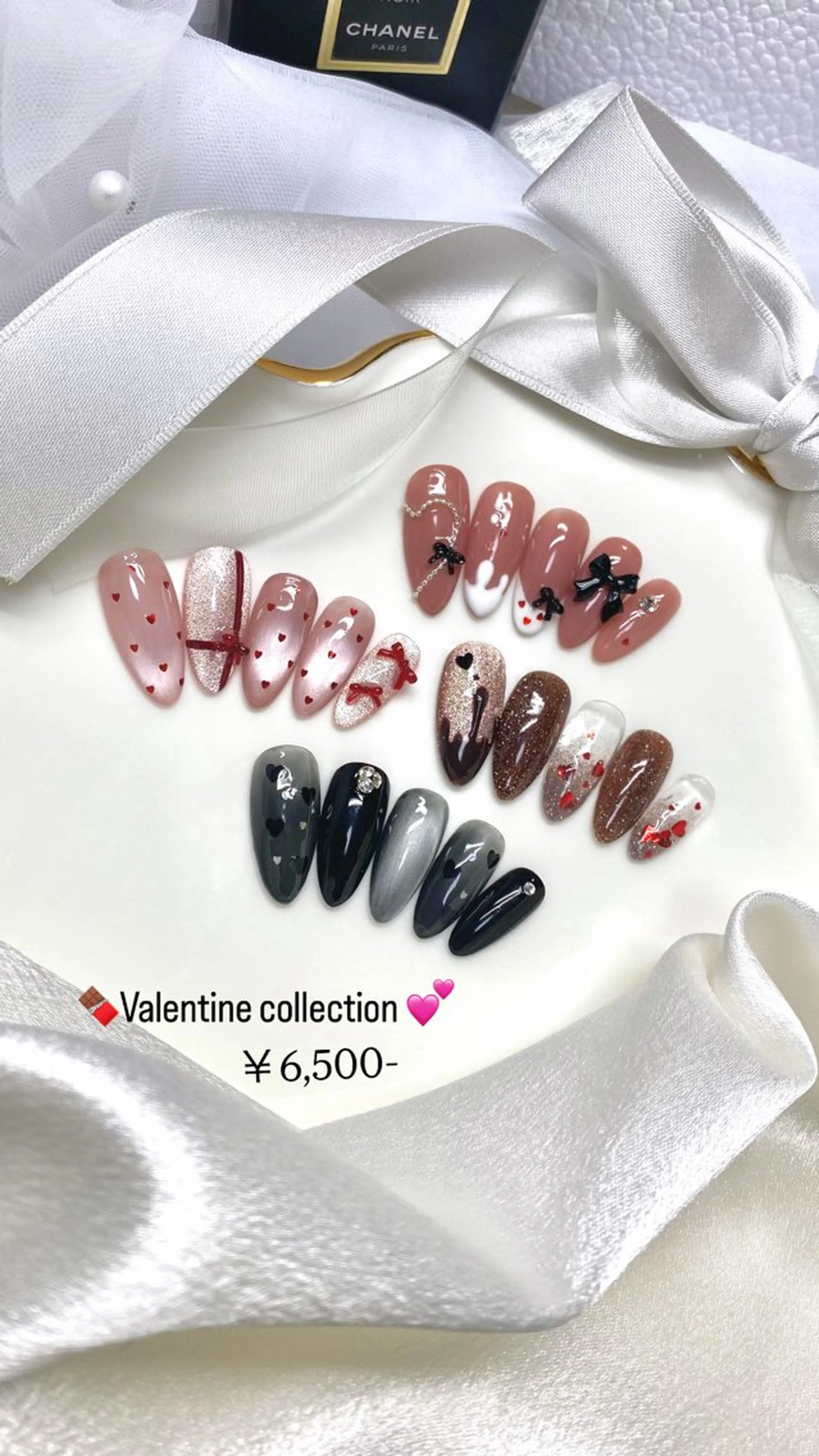 ネイル ハート バレンタイン ハンドネイル Nail salon BeBeのネイルデザイン