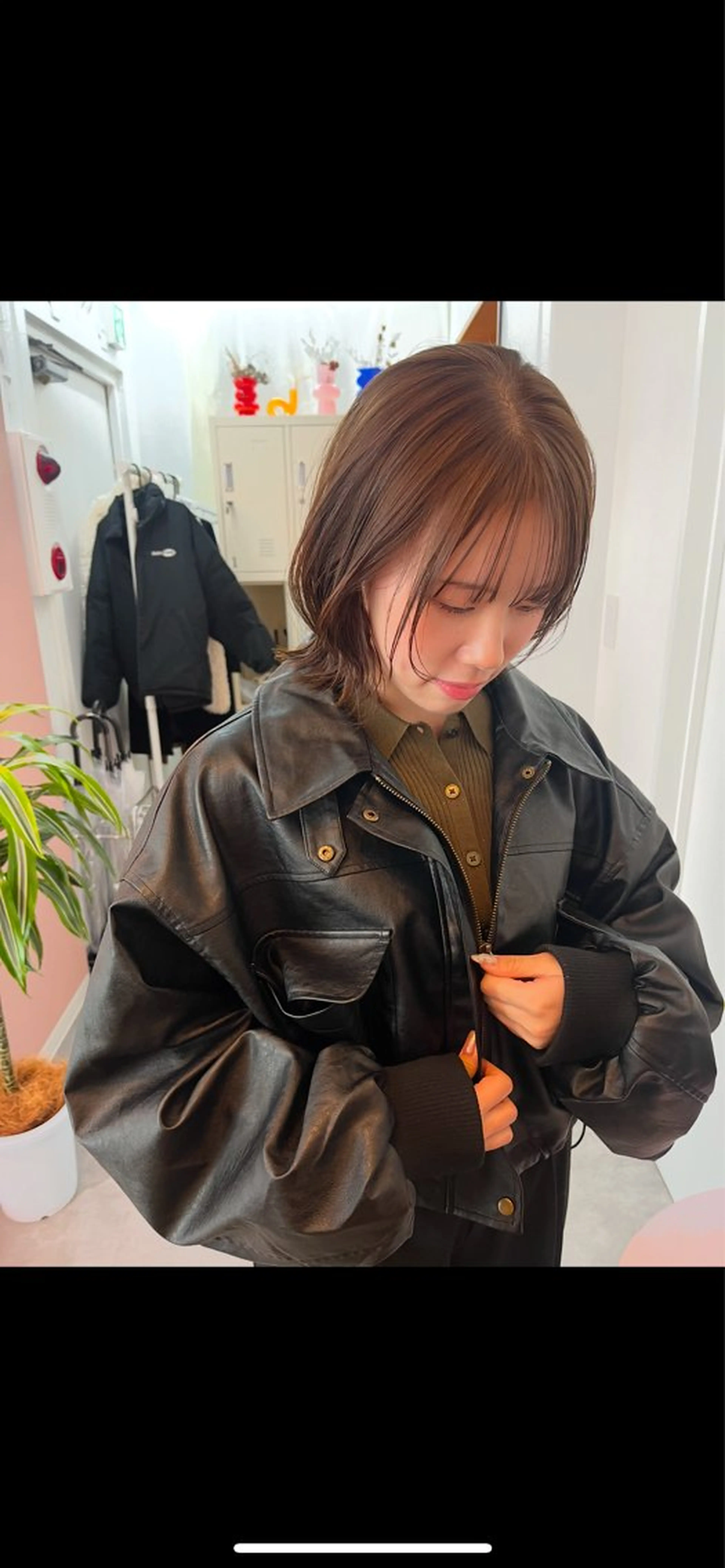 ミディアム カラー カット ヘアカラー トリートメント レイヤーカット/韓国 ヘア/ honokaのヘアスタイル