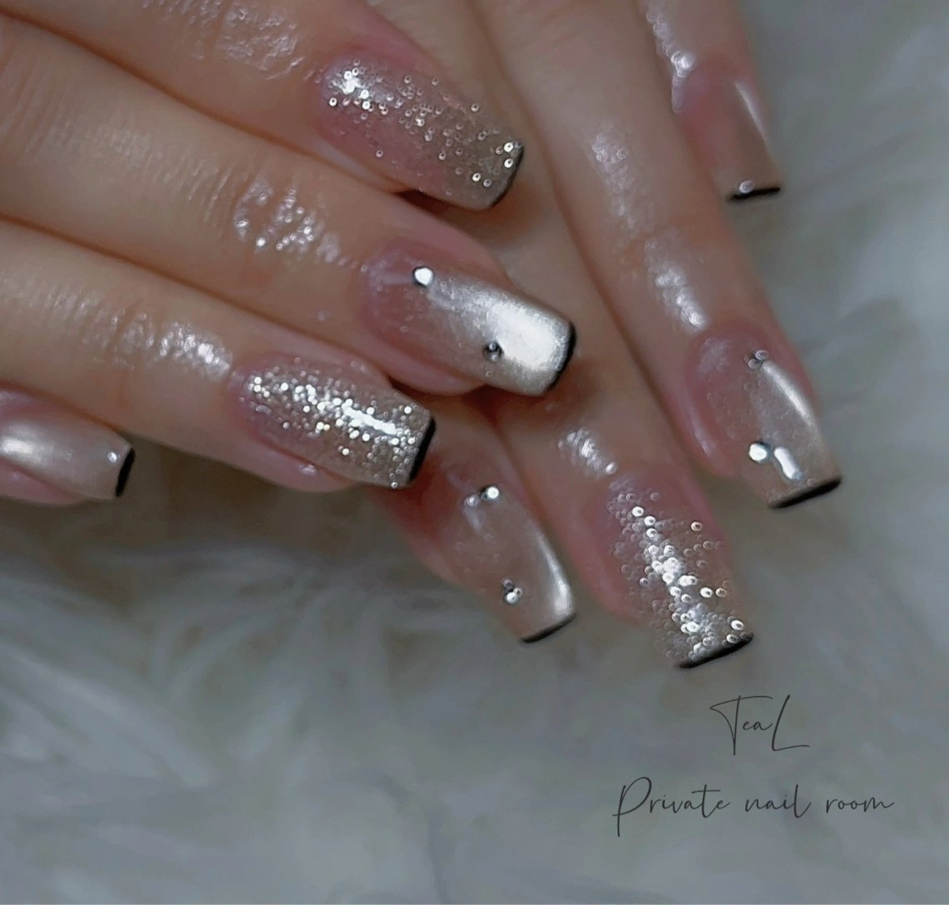 ネイル フラッシュネイル マグネットネイル ハンドネイル TeaL nailのネイルデザイン