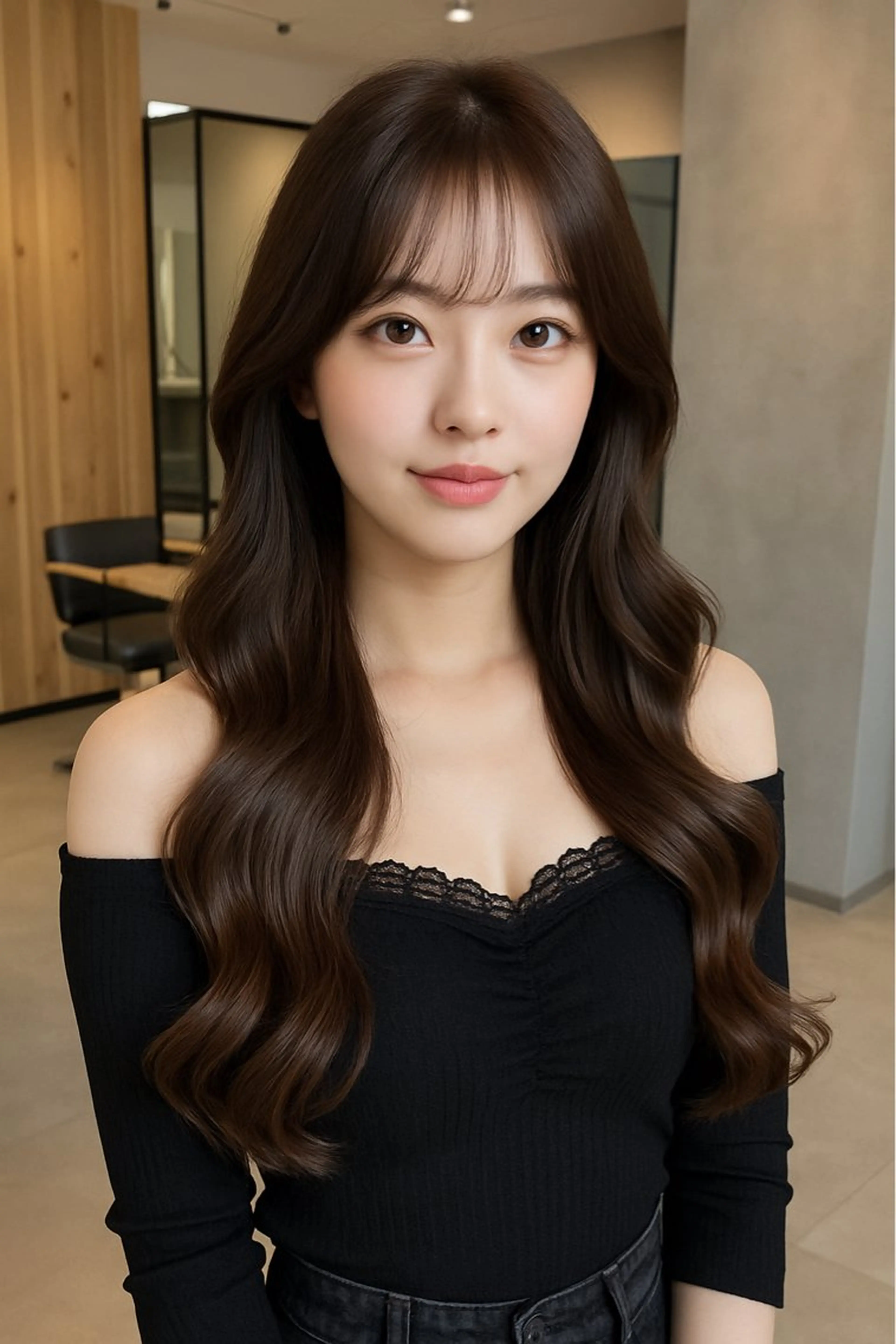 ロング カラー パーマ ヘアアレンジ メンズ キッズ カット ヘアカラー トリートメント 🦋透明感グレージュ /韓国レイヤー🦋のヘアスタイル