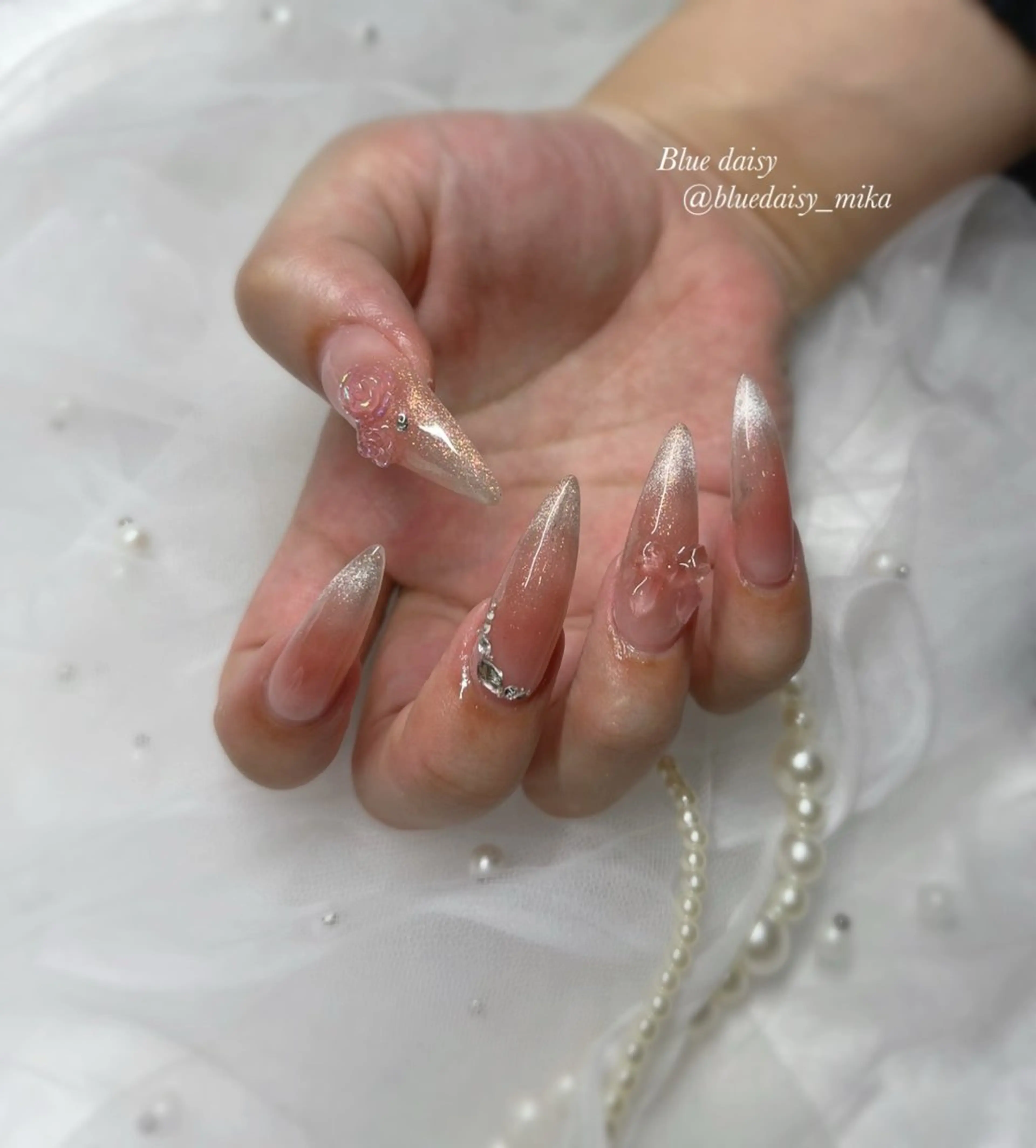 ネイル チークネイル クリアネイル ハンドネイル Blue　daisy　栄本店 【ブルーデイジー】所属・Blue daisy 栄本店のネイルデザイン