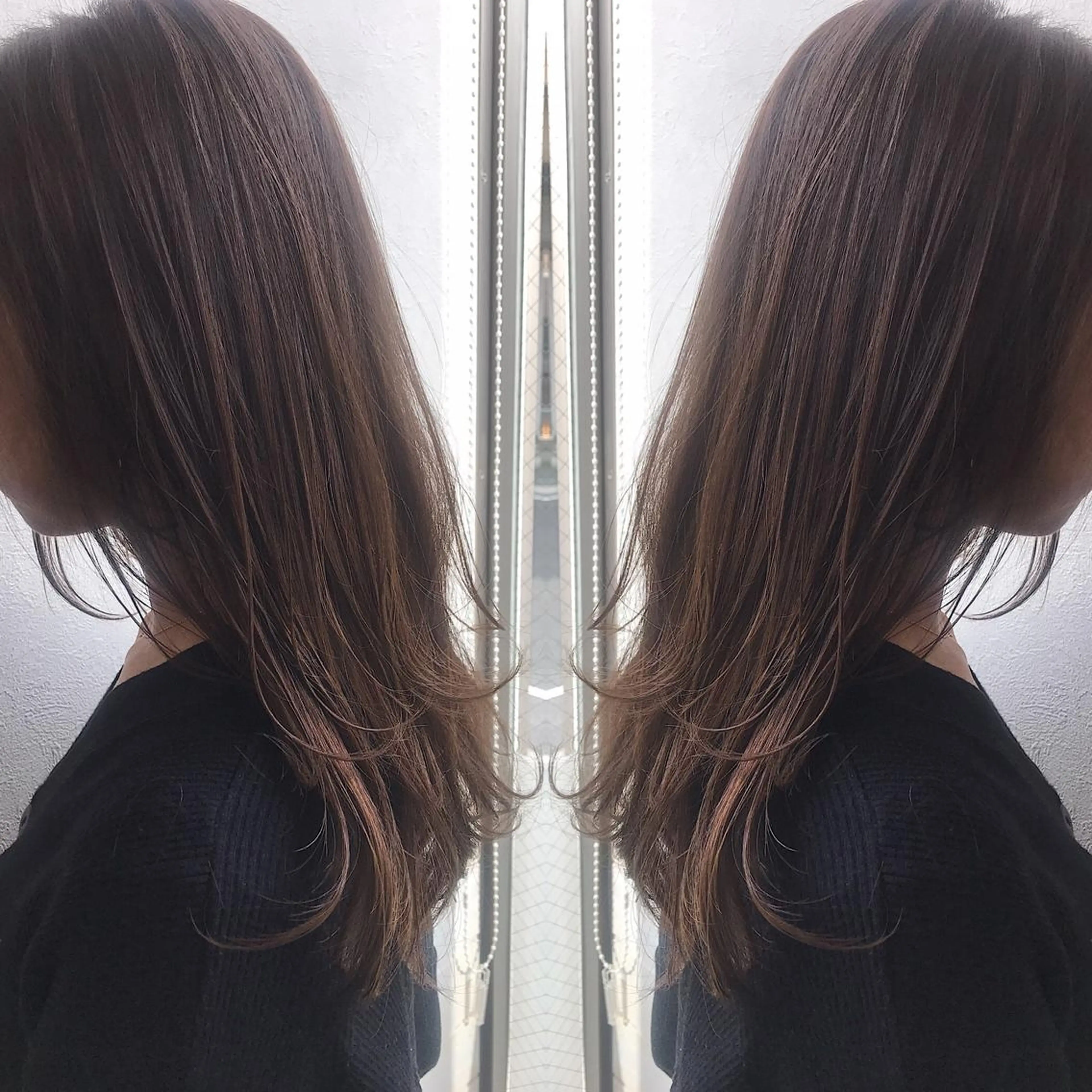 セミロング カラー アッシュ カット ヘアカラー 柴田 祐輔のヘアスタイル