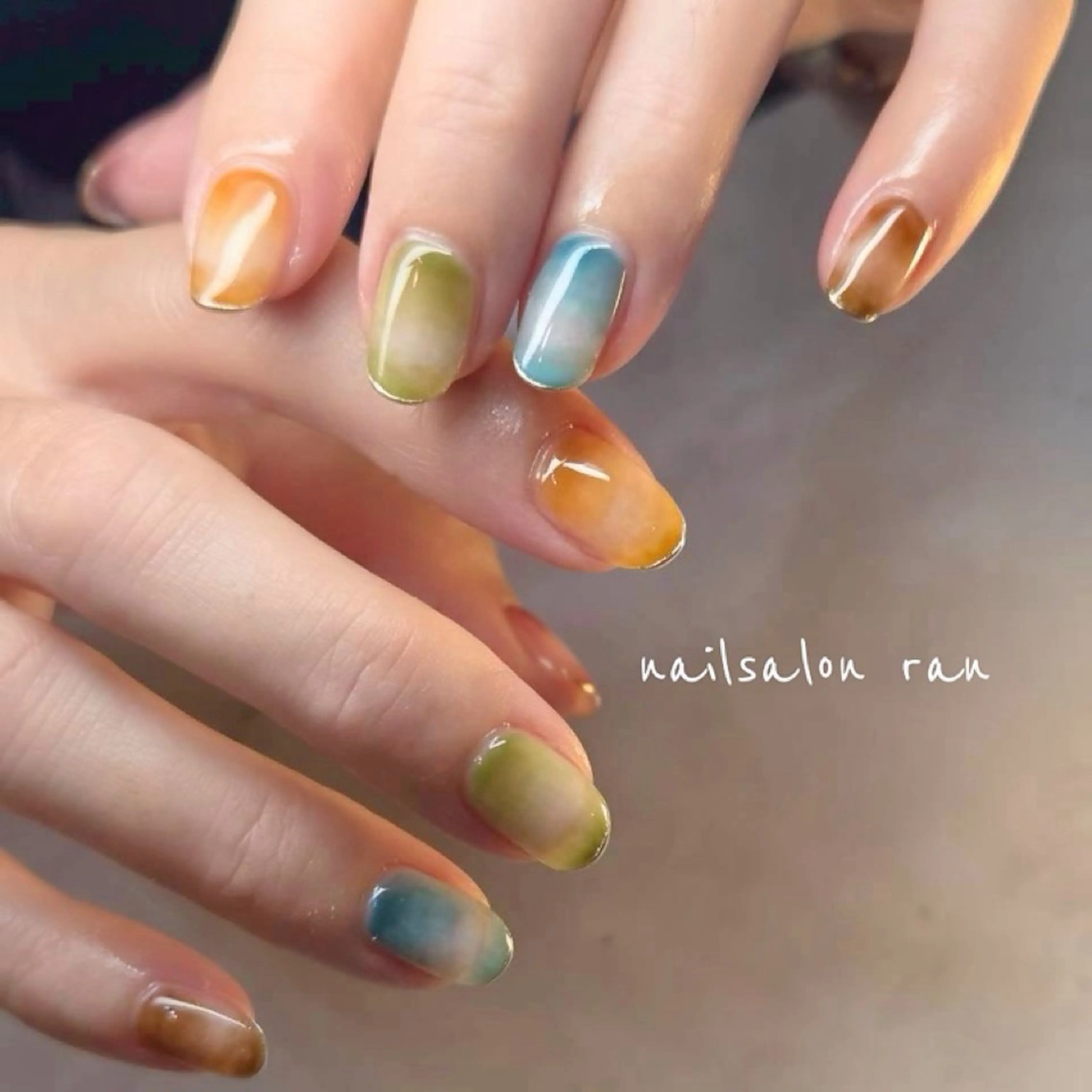 ネイル 大理石ネイル(マーブル) ハンドネイル ハンドケア nailsalon ranのネイルデザイン