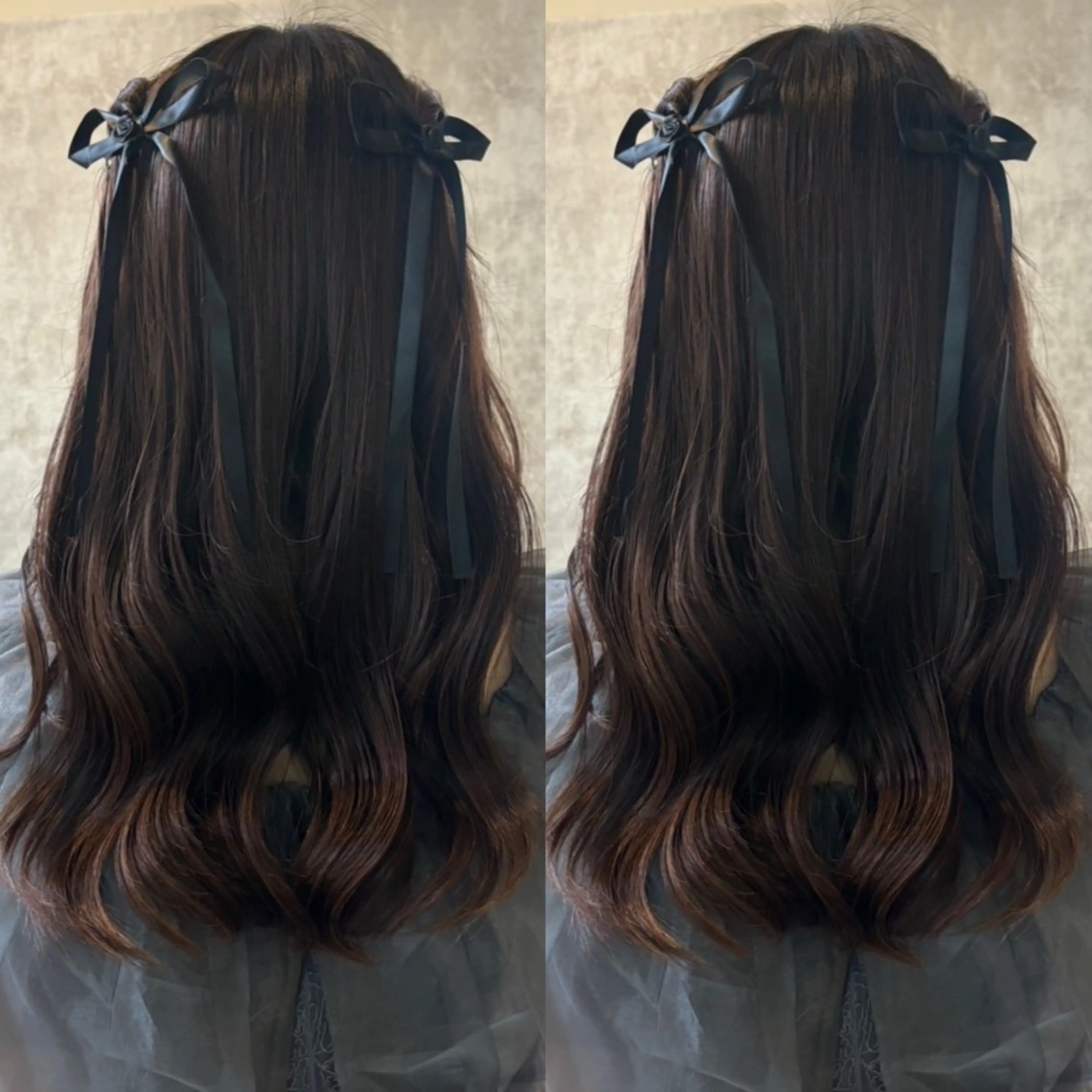 ロング ヘアアレンジ 結婚式・ブライダル ロング シールエクステ🎀 羽エクステ🌙しぇるのヘアスタイル