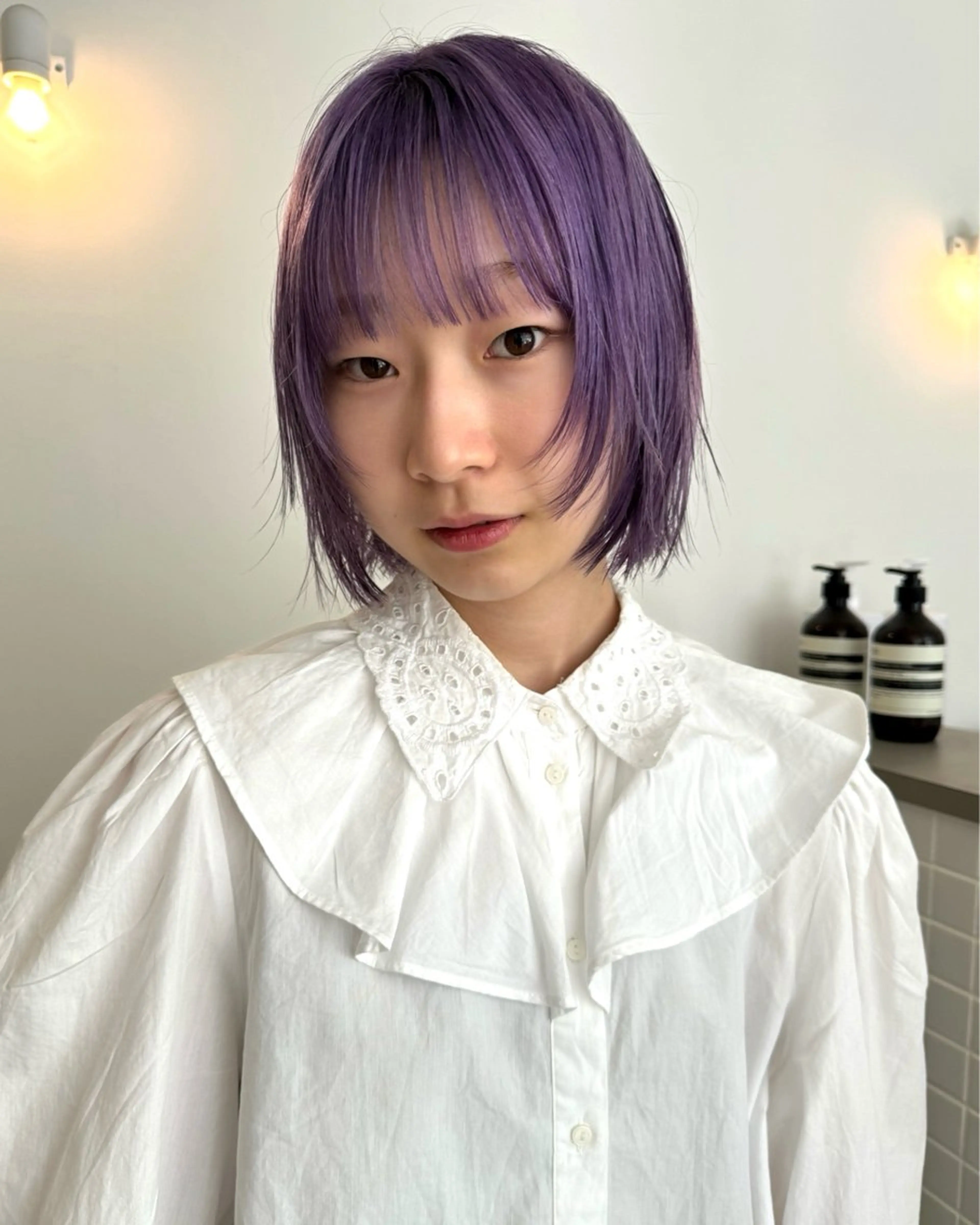 ショート カラー ハイトーンカラー パープルカラー 似合わせカット デザイン/ブリーチ Kaito🐩/栄のヘアスタイル