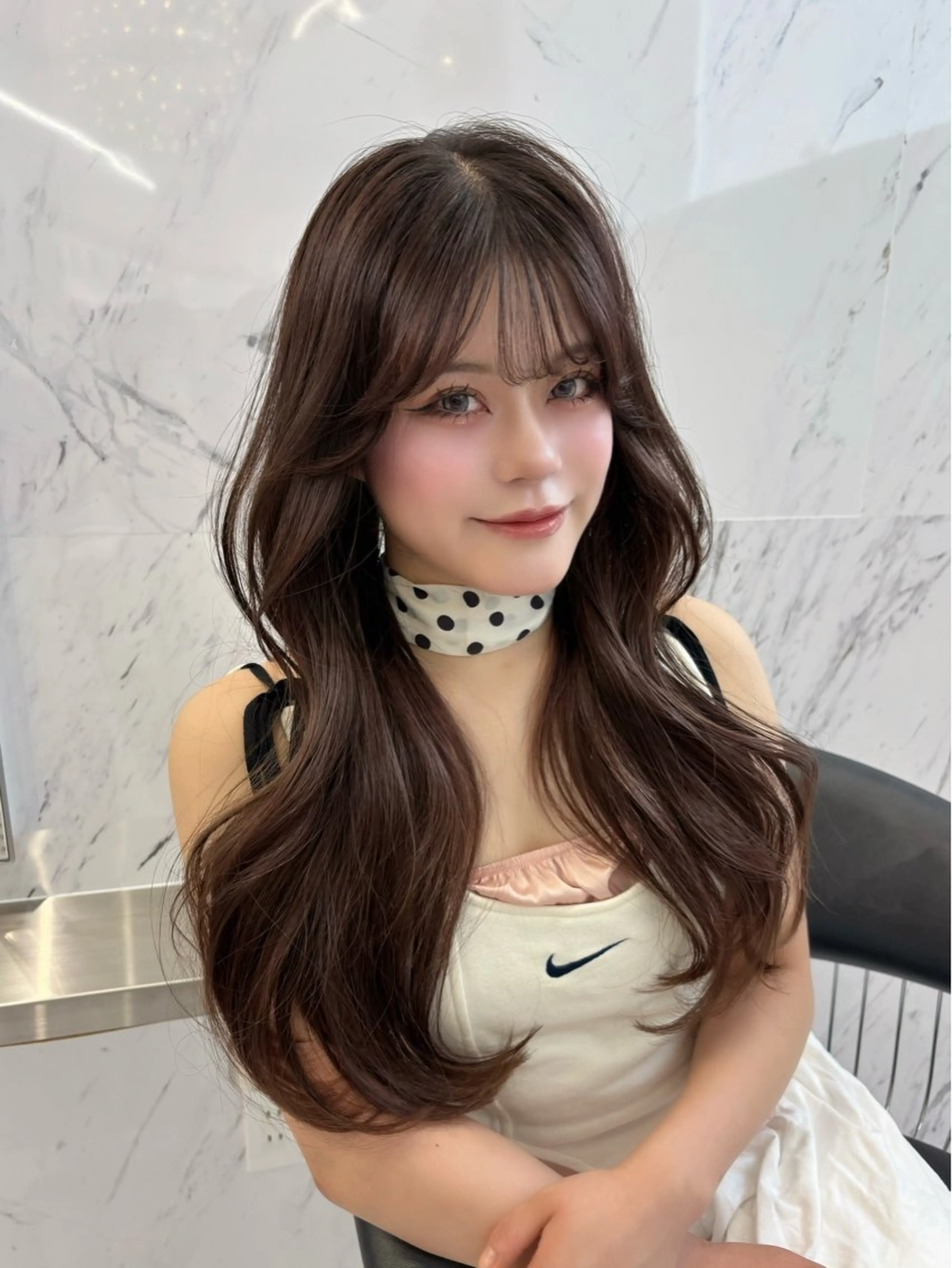 ロング カラー カット ヘアカラー トリートメント ParveMix 🪽鳥取彩花のヘアスタイル