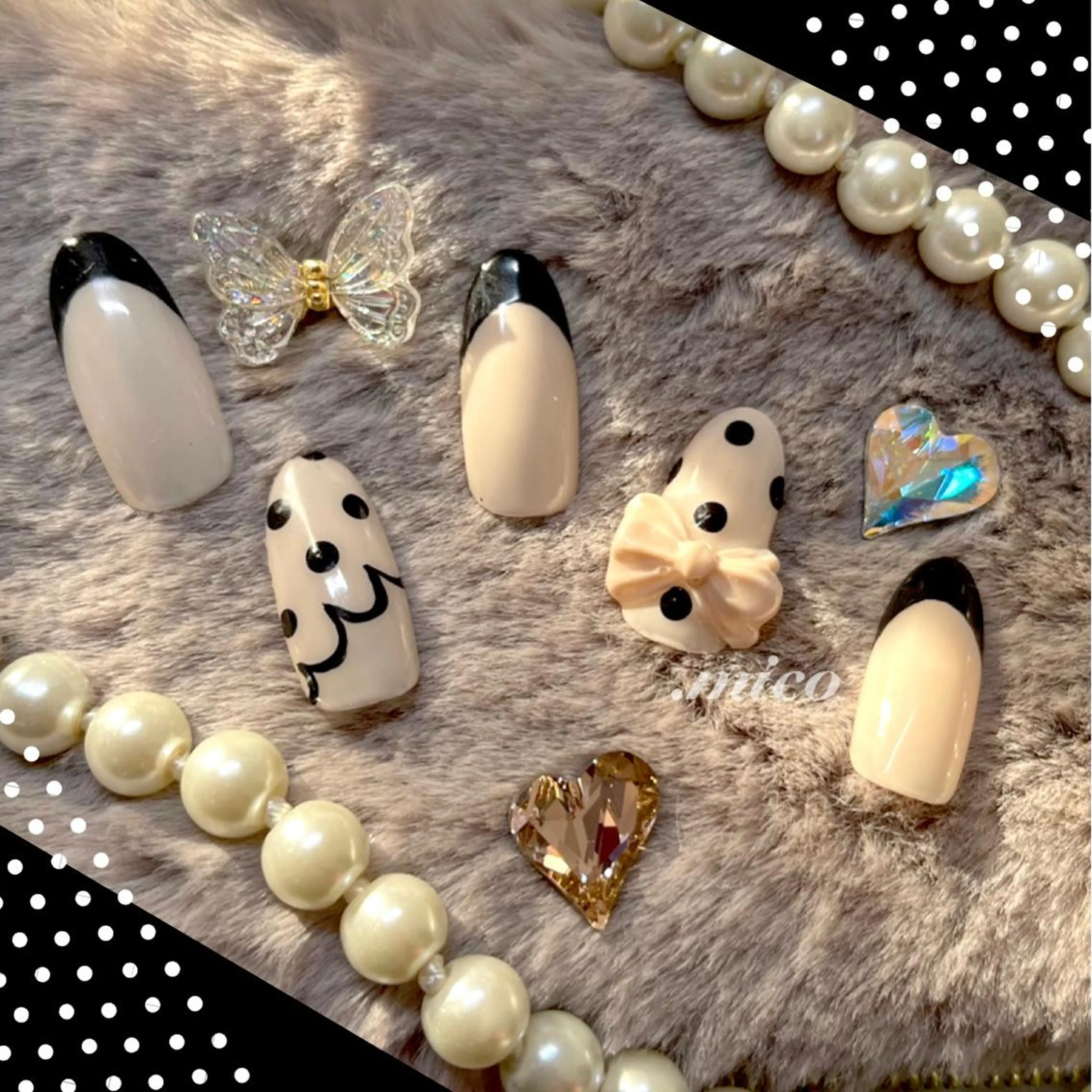 ネイル ドット ジェルネイル ガーリー 韓国ネイル パラジェル 爪の専門店 by.mico所属・爪の専門店 by.micoのネイルデザイン