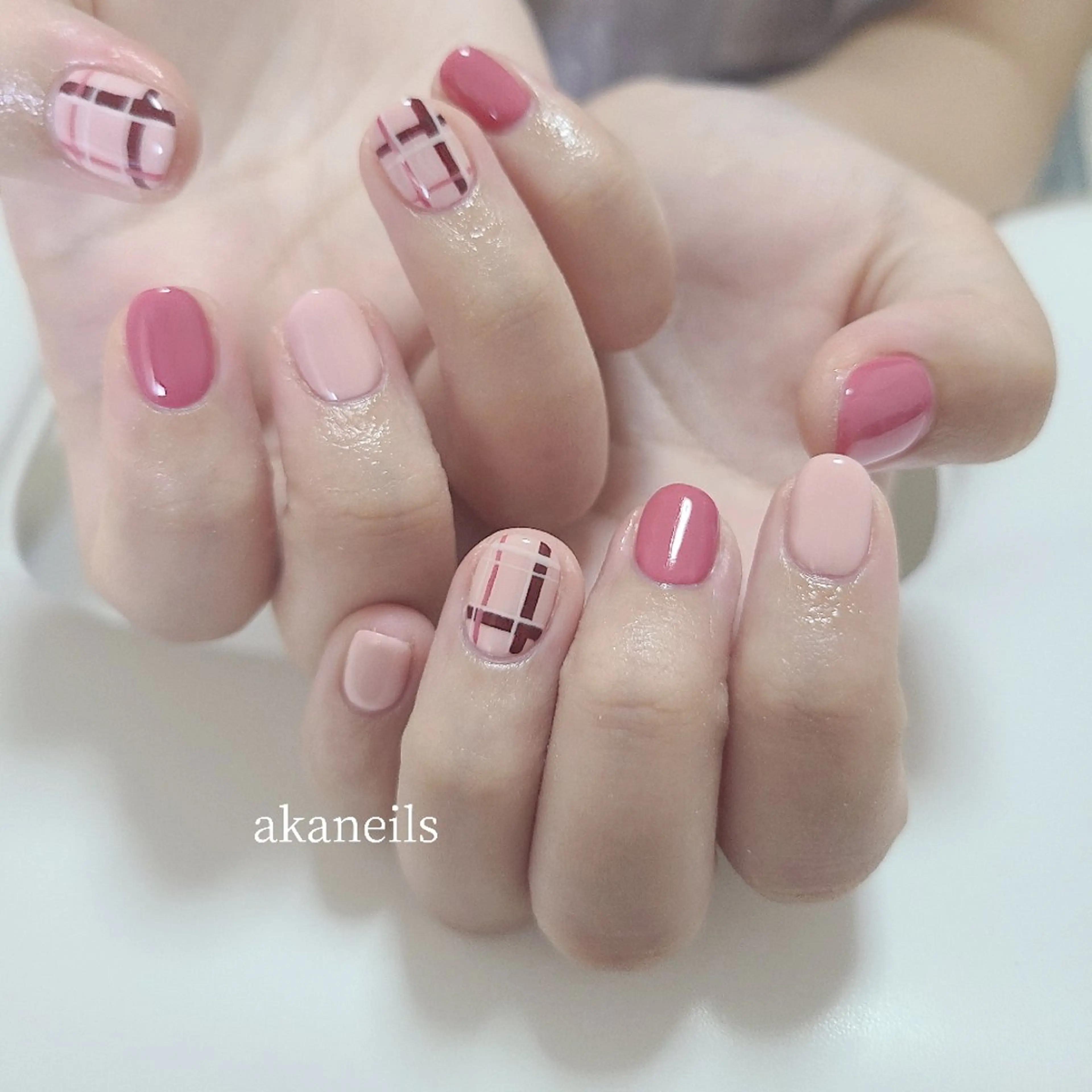 ネイル ガーリー 持ち込み ピンク ハンドネイル 【akaneils】 アカネのネイルデザイン