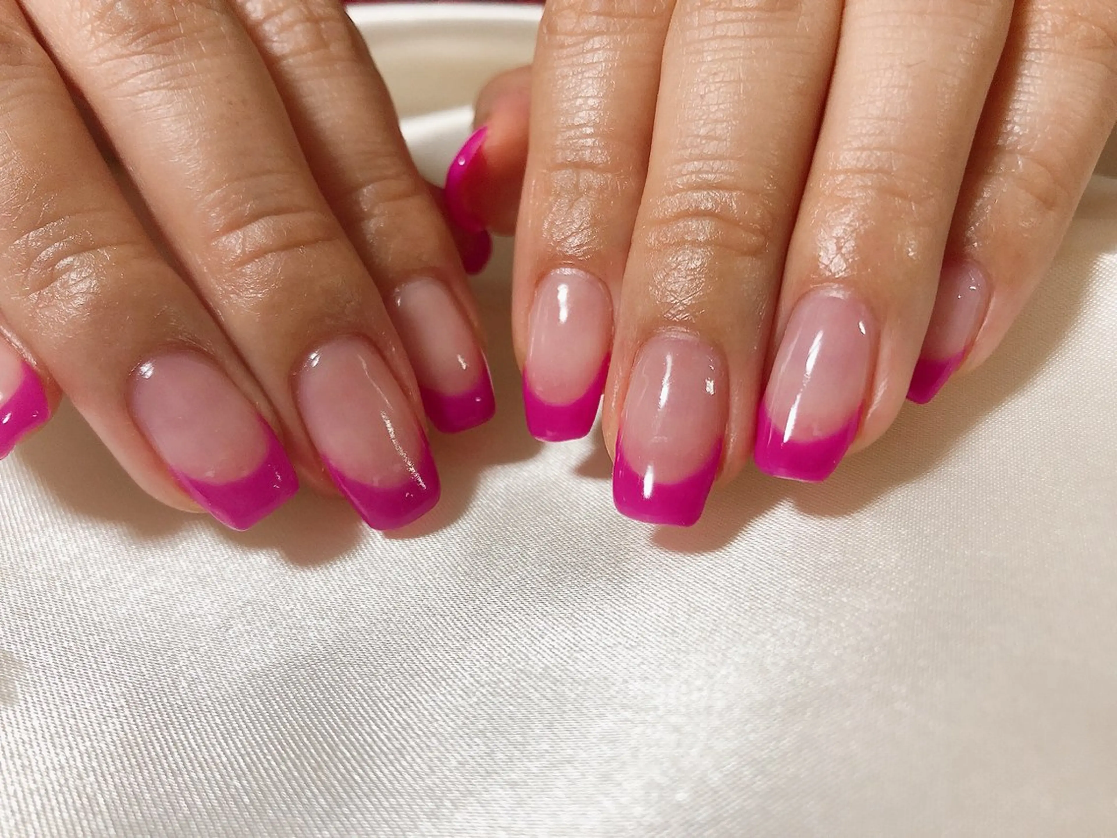 ネイル フレンチネイル ピンク Mogu nail 二子玉川のネイルデザイン