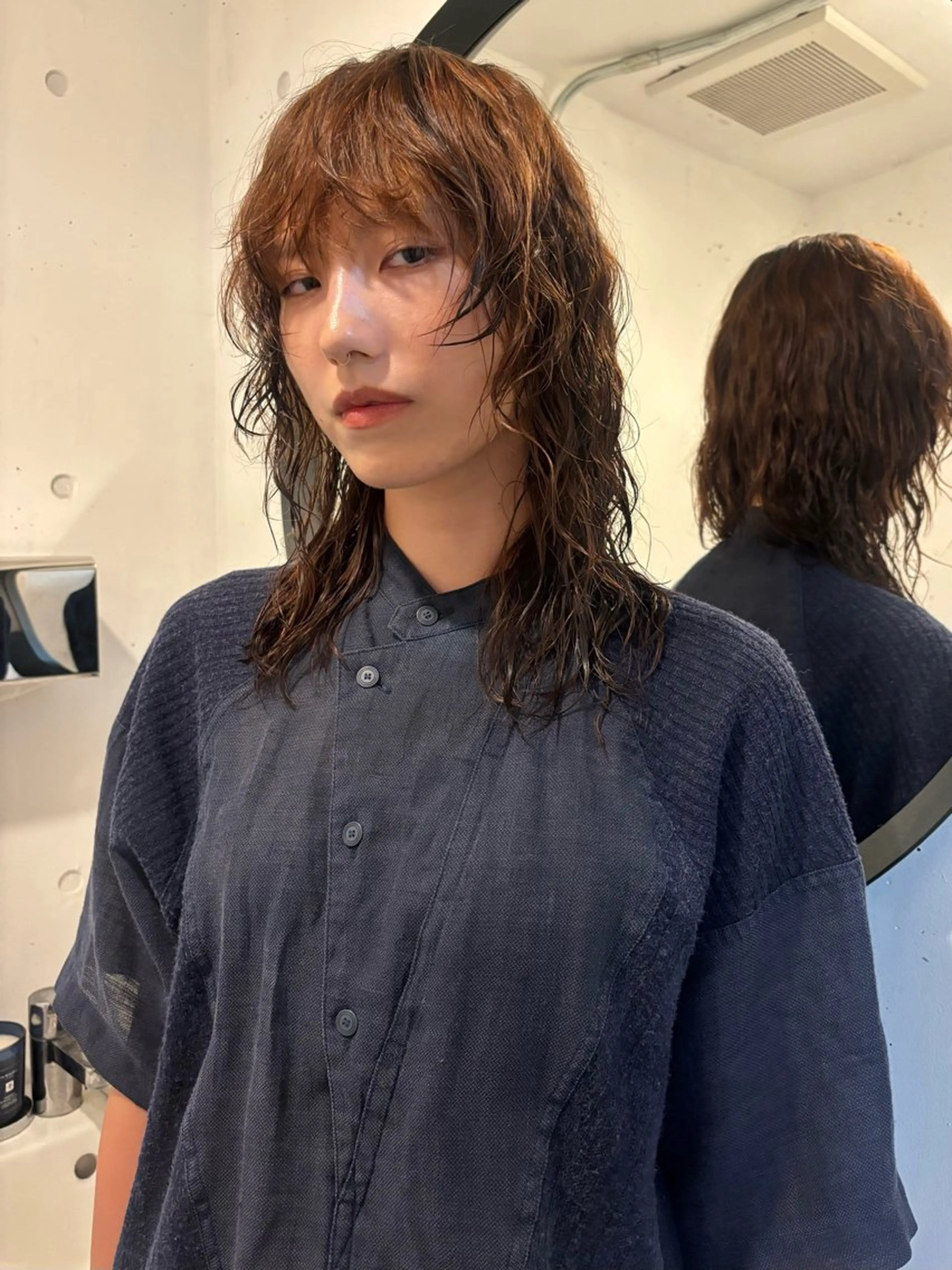 セミロング パーマ カット パーマ ⭐︎ハイトーン /レイヤー✩momoのヘアスタイル