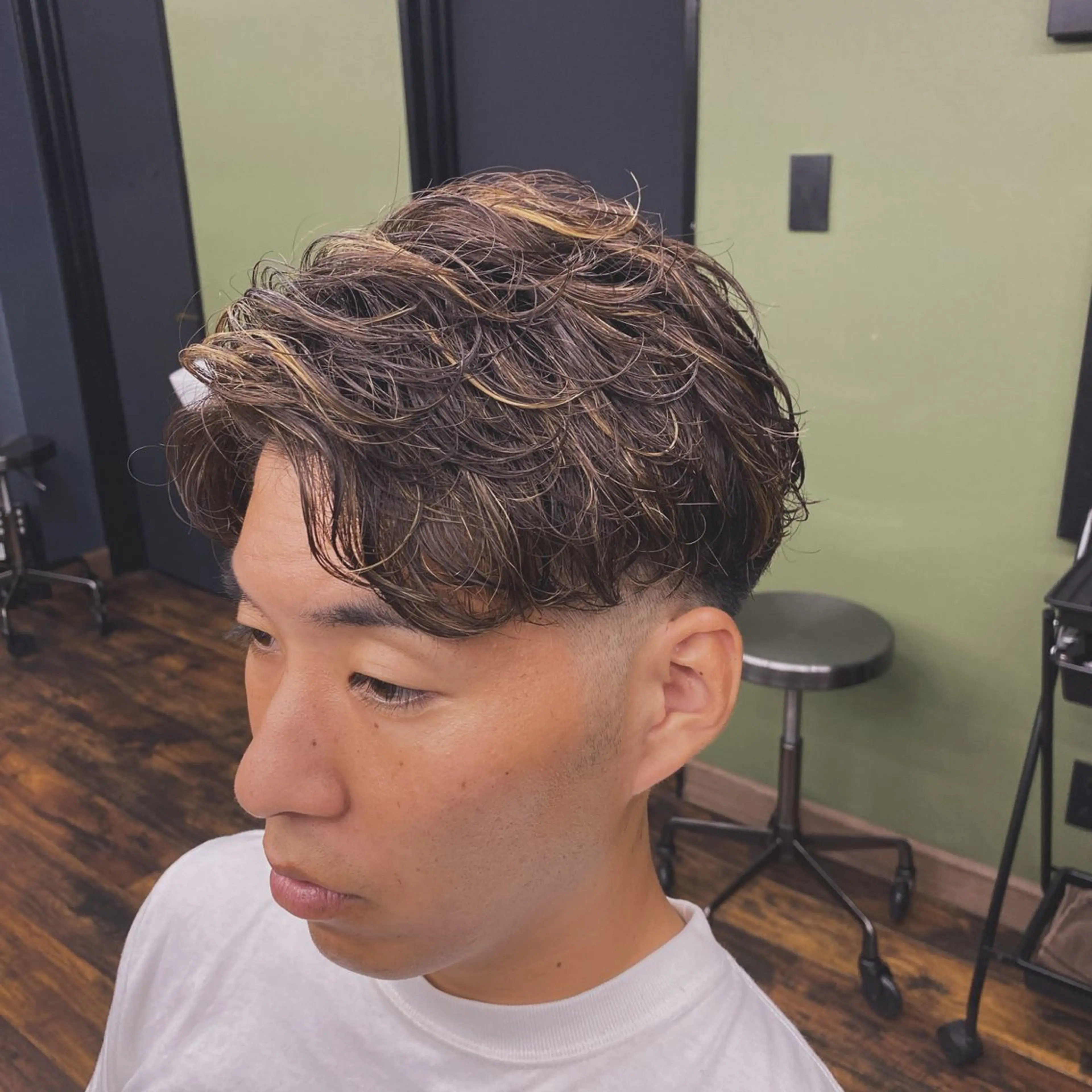 ミディアム カラー パーマ カット ヘアカラー パーマ 志厳/メンズ特化 /メンズパーマのヘアスタイル